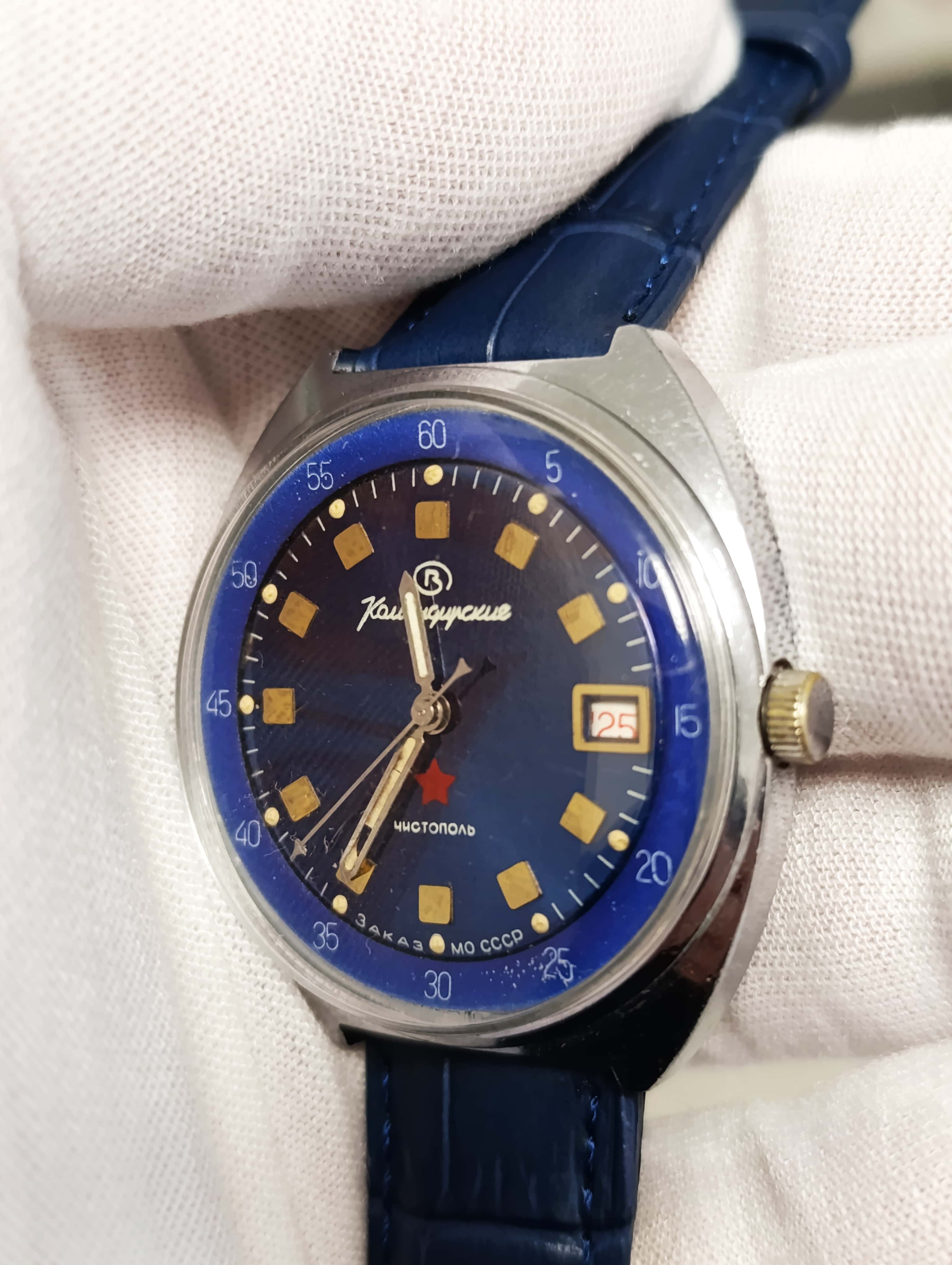 Soviet Watch VOSTOK 2214 Komandirskie Zakaz MO Mechanical Military Stop-Second