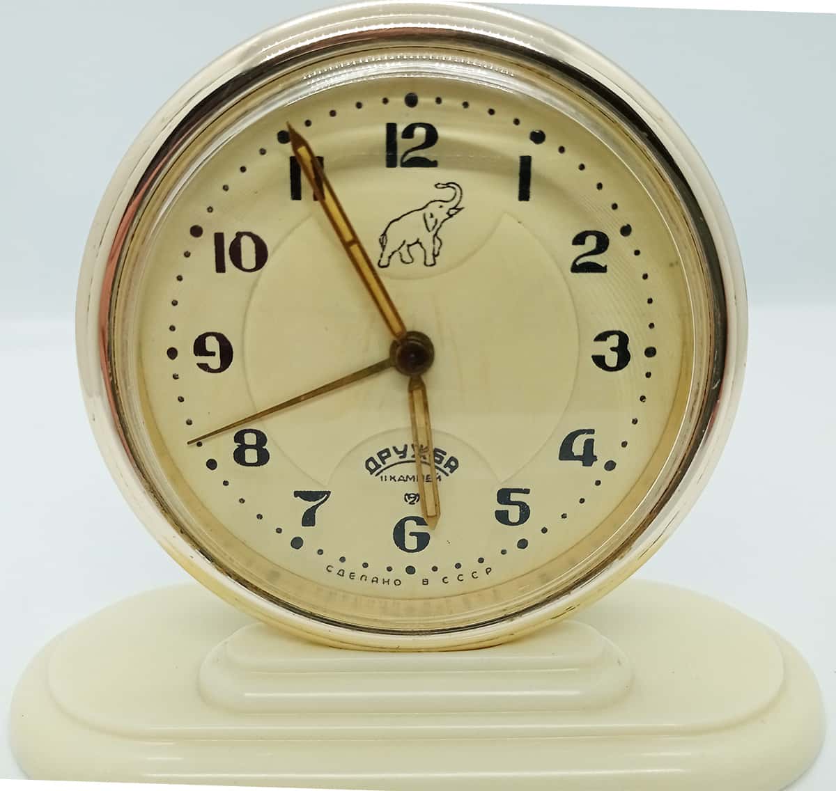 SOVIET Legendary ALARM CLOCK Friendship (Druzhba) with an elephant on the dial