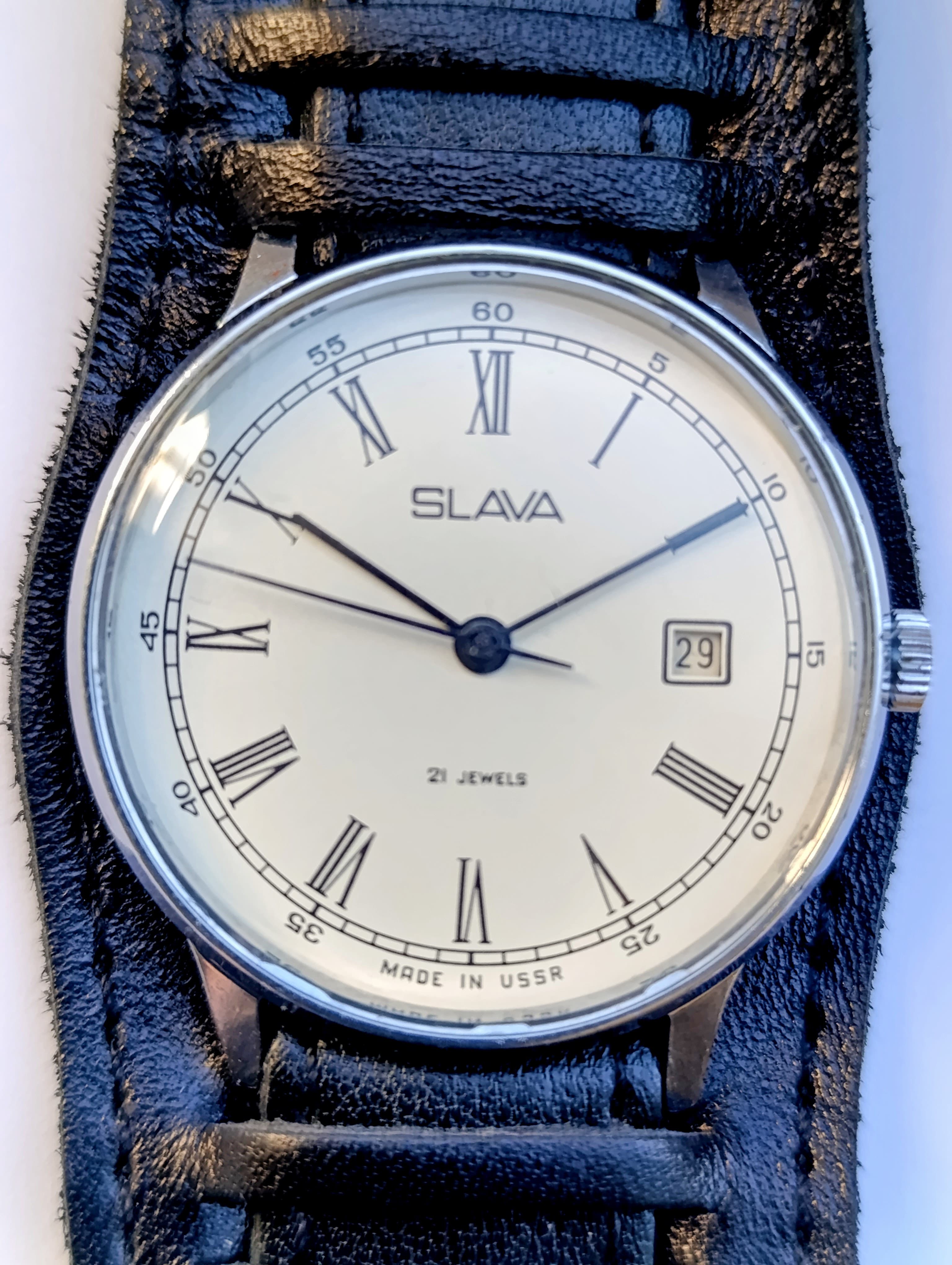 Vintage Slava Watch 1970s USSR – Caliber 2414, 21 Jewels – thumbnail 4