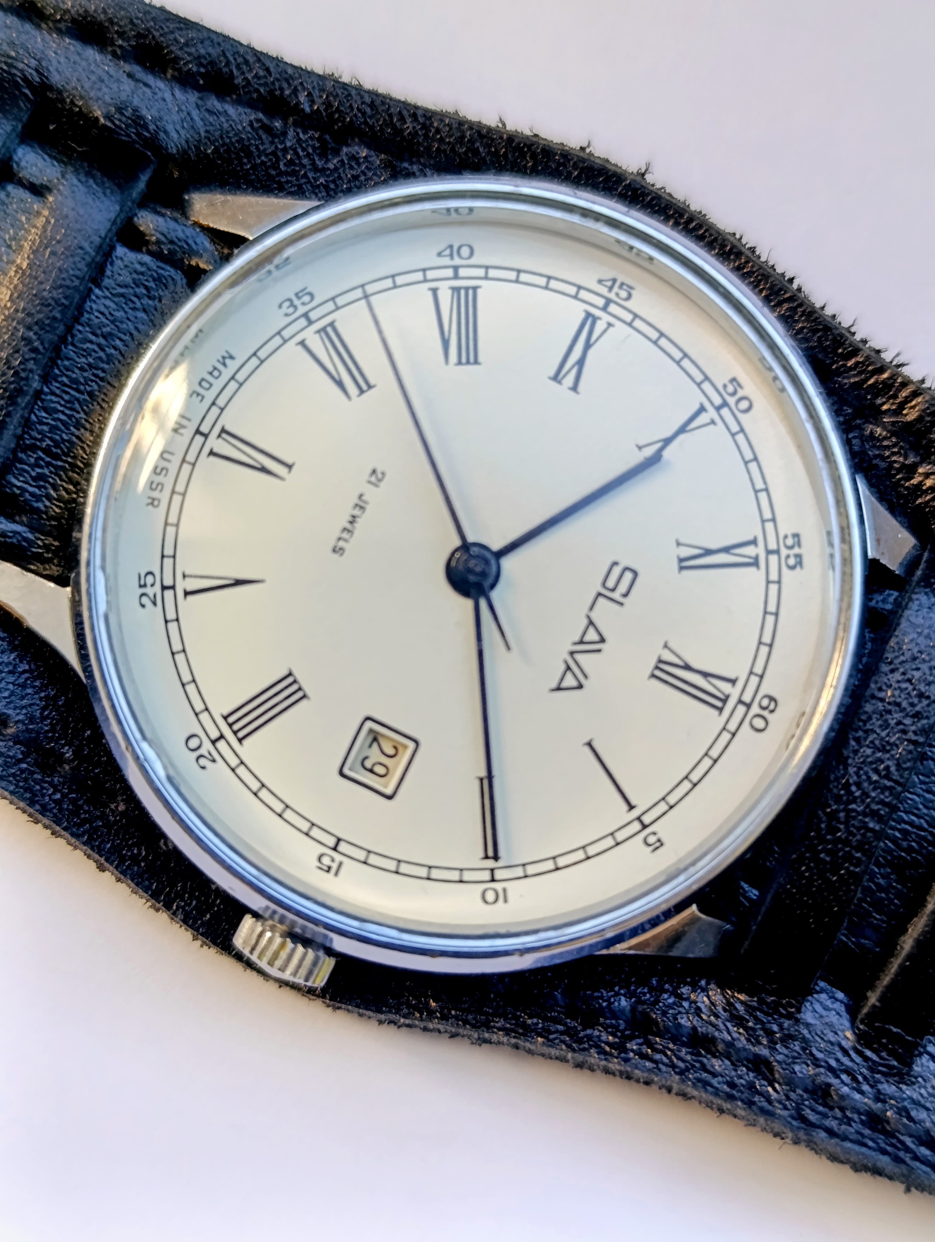Vintage Slava Watch 1970s USSR – Caliber 2414, 21 Jewels – thumbnail 3