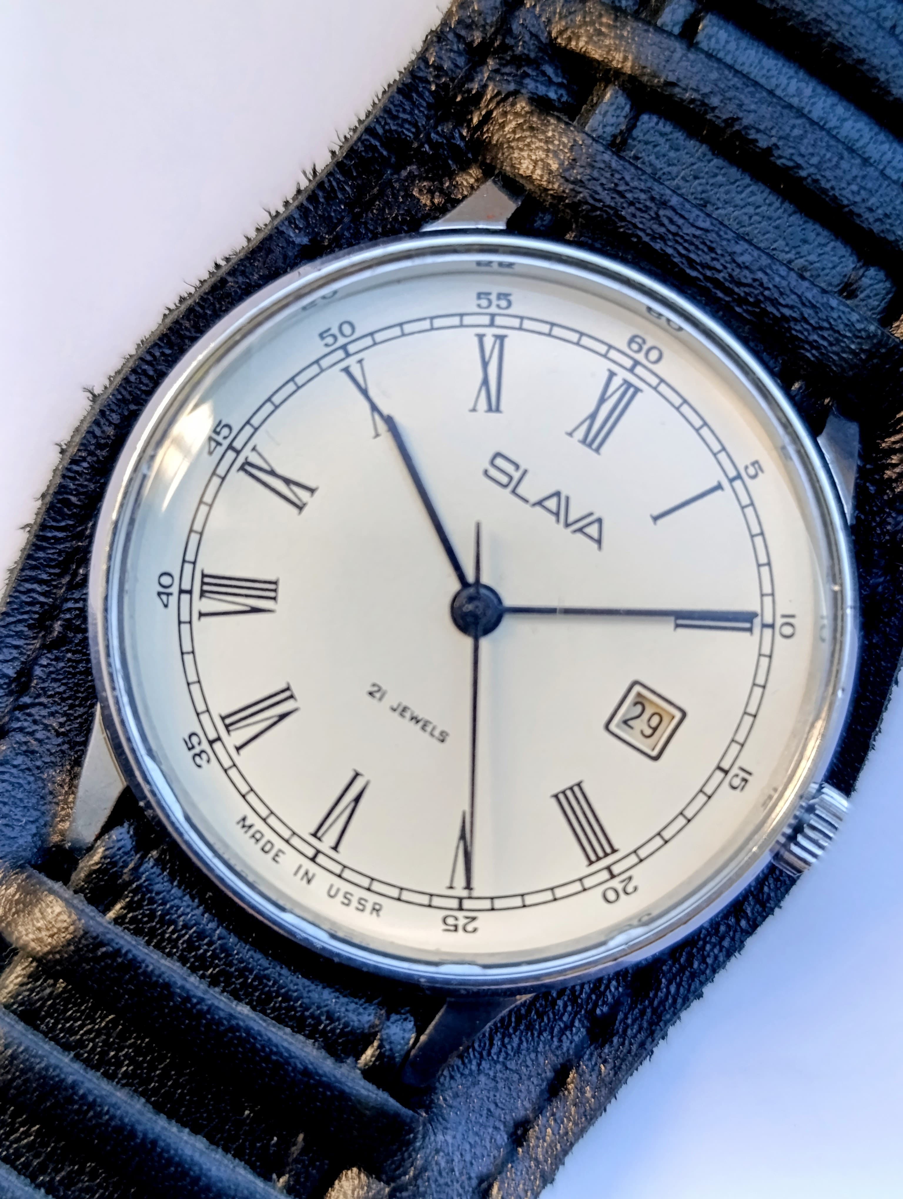 Vintage Slava Watch 1970s USSR – Caliber 2414, 21 Jewels – thumbnail 2