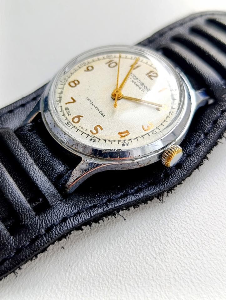 Vintage Soviet Watch Sportivnie 17 Jewels | USSR Collectible Mechanical 1956 | 1st Moscow Watch Factory – thumbnail 15