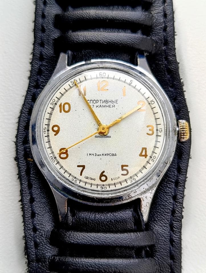 Vintage Soviet Watch Sportivnie 17 Jewels | USSR Collectible Mechanical 1956 | 1st Moscow Watch Factory – thumbnail 14