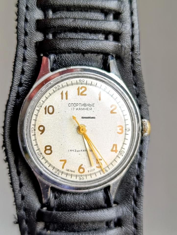 Vintage Soviet Watch Sportivnie 17 Jewels | USSR Collectible Mechanical 1956 | 1st Moscow Watch Factory – thumbnail 9