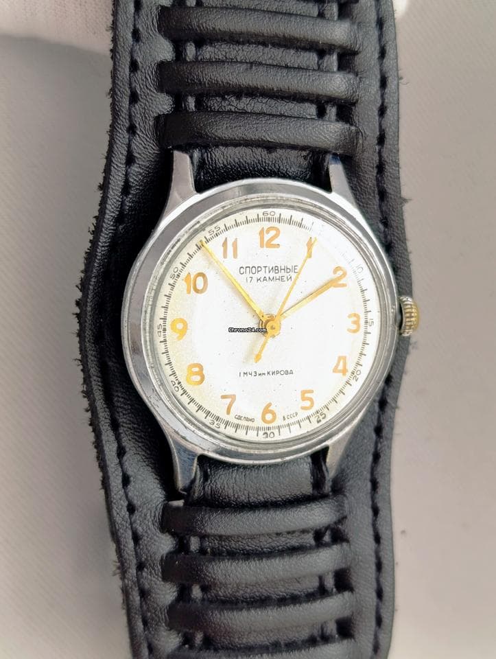 Vintage Soviet Watch Sportivnie 17 Jewels | USSR Collectible Mechanical 1956 | 1st Moscow Watch Factory – thumbnail 4