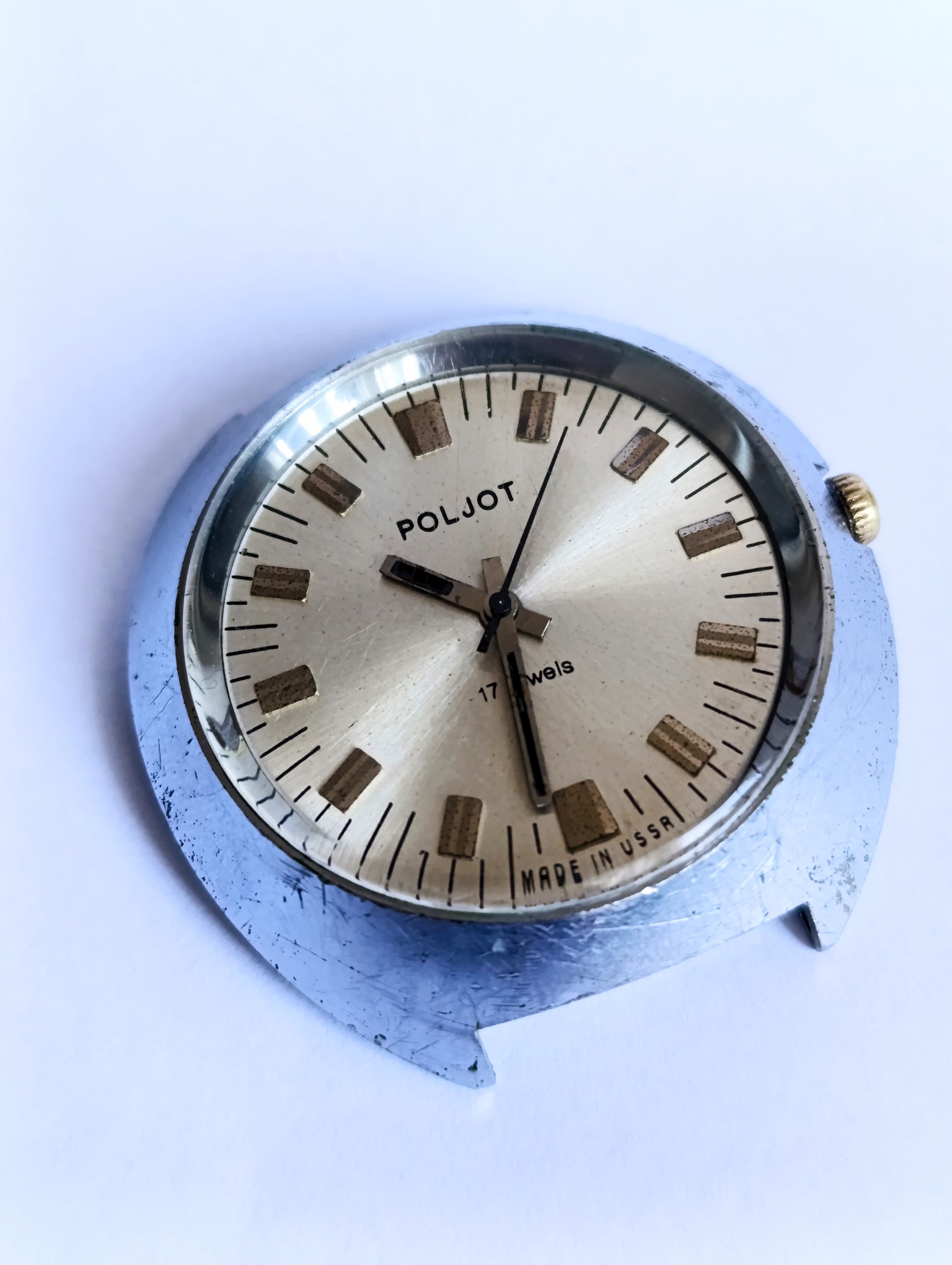 Vintage Poljot "Vulcan" Men's Mechanical Wristwatch – USSR Export Version (1970s) – thumbnail 9