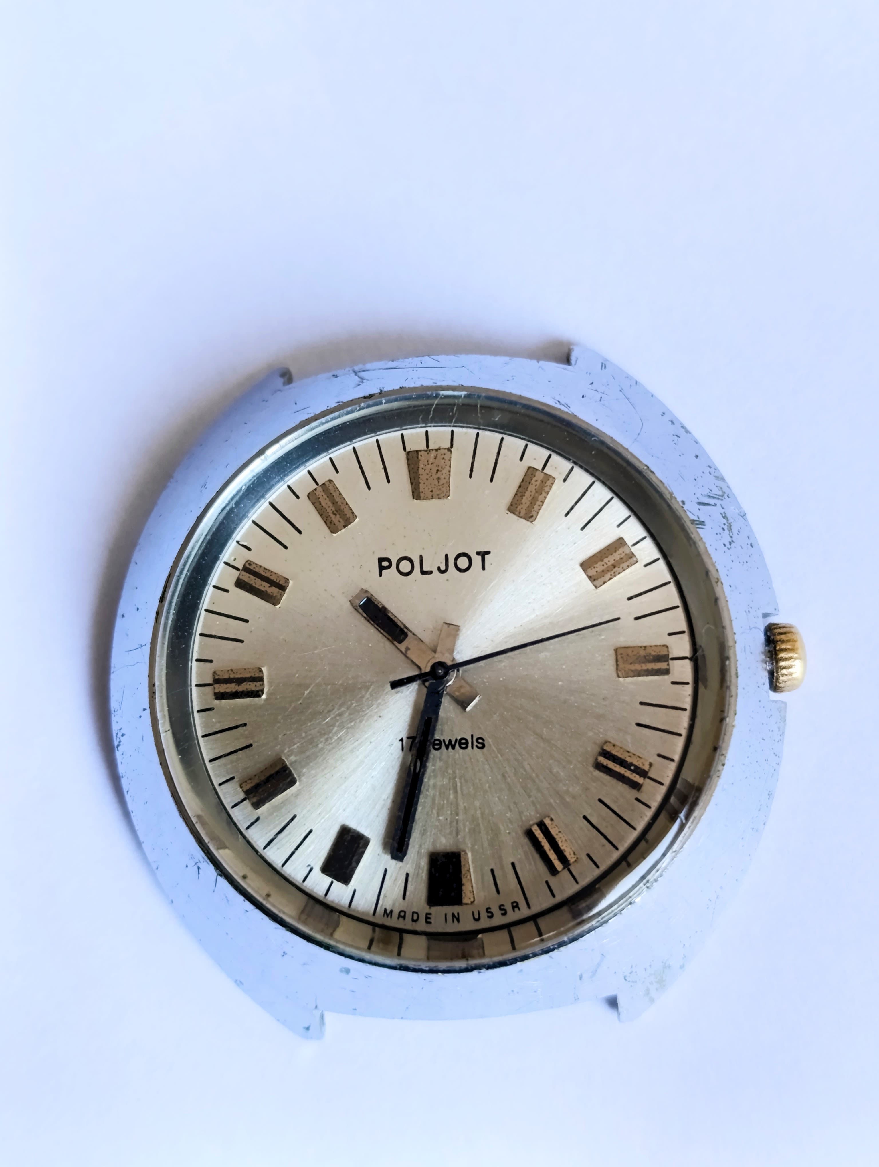 Vintage Poljot "Vulcan" Men's Mechanical Wristwatch – USSR Export Version (1970s) – thumbnail 8