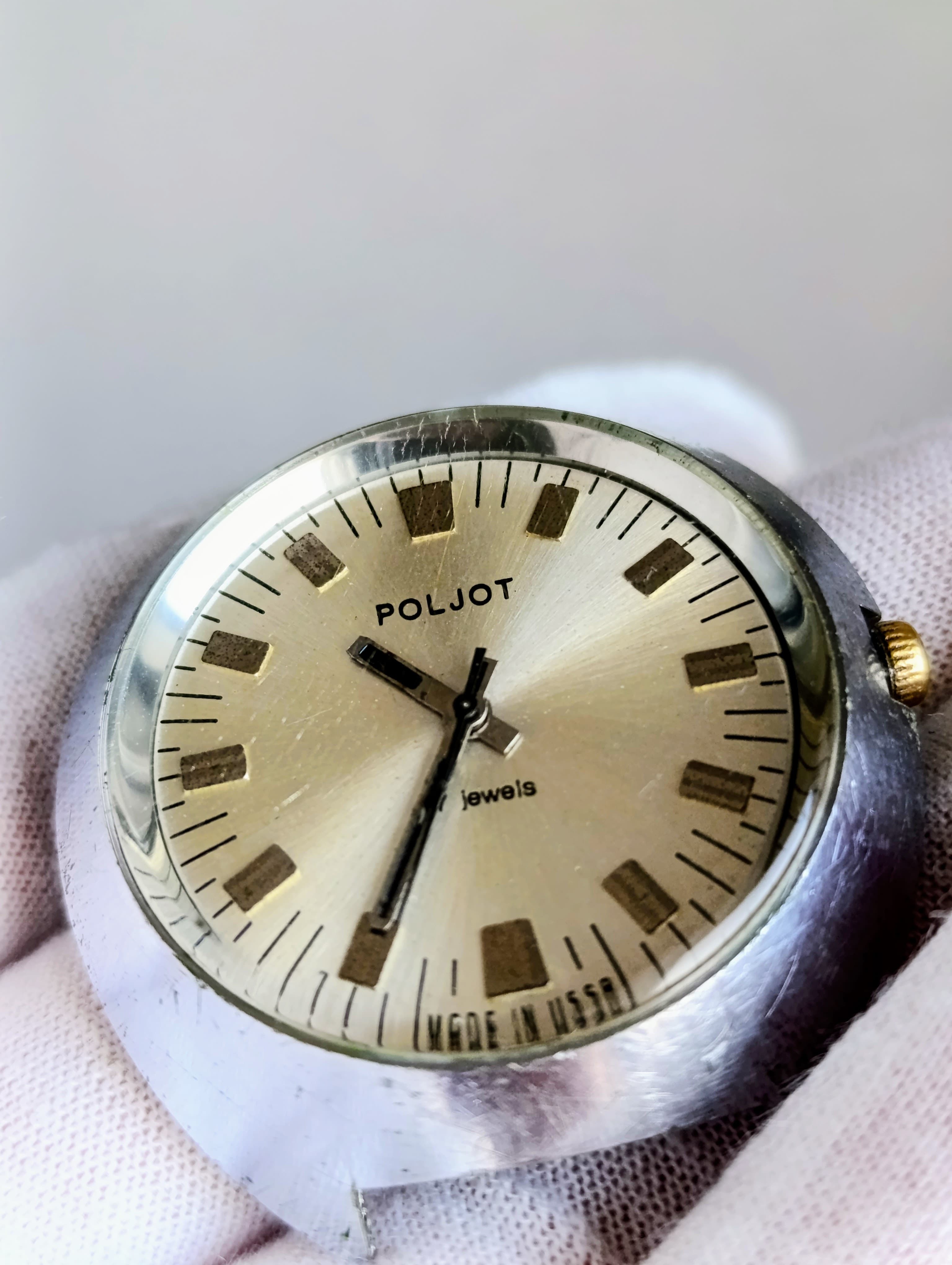 Vintage Poljot "Vulcan" Men's Mechanical Wristwatch – USSR Export Version (1970s) – thumbnail 7