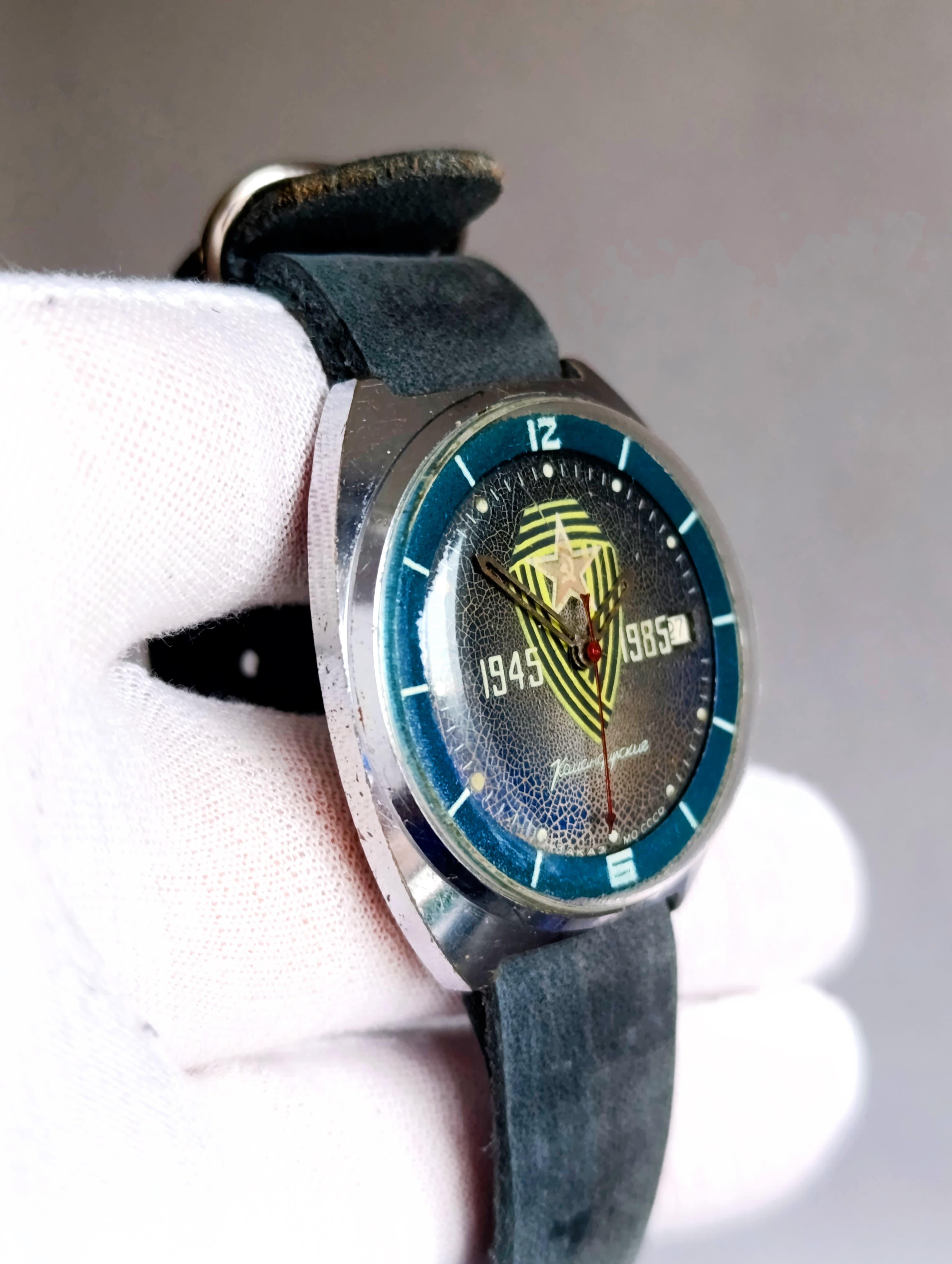 Vostok Komandirskie Cal.: 2234 Hack Function Original Vintage Soviet Wristwatch Chistopol Watch Factory 1985 – thumbnail 7