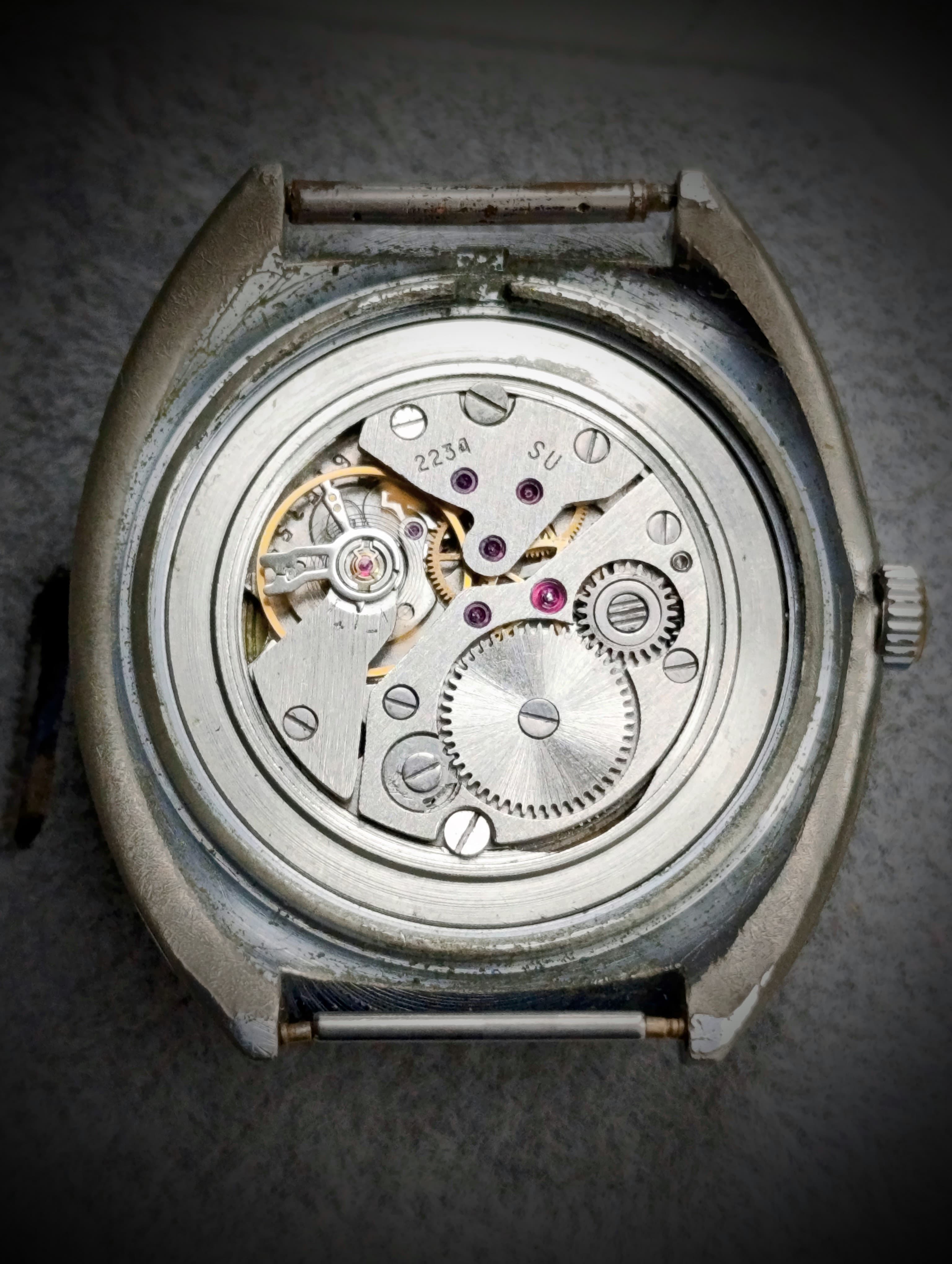 Vostok Komandirskie Cal.: 2234 Hack Function Original Vintage Soviet Wristwatch Chistopol Watch Factory 1985 – thumbnail 4