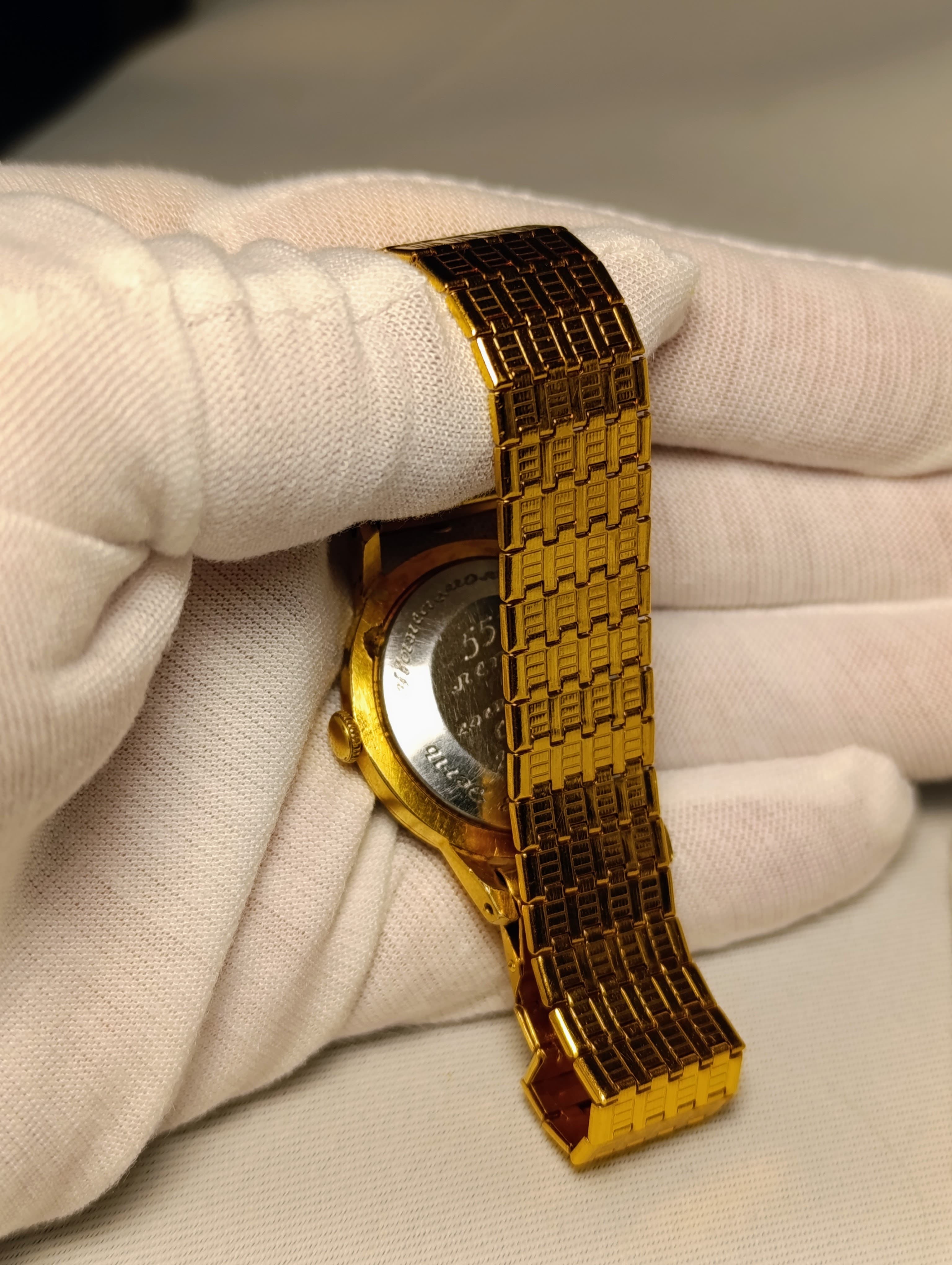 Soviet Watch Zarya Wrist Mechanical Gold Plated Watch New Bracelet Made in USSR 1975 – thumbnail 8