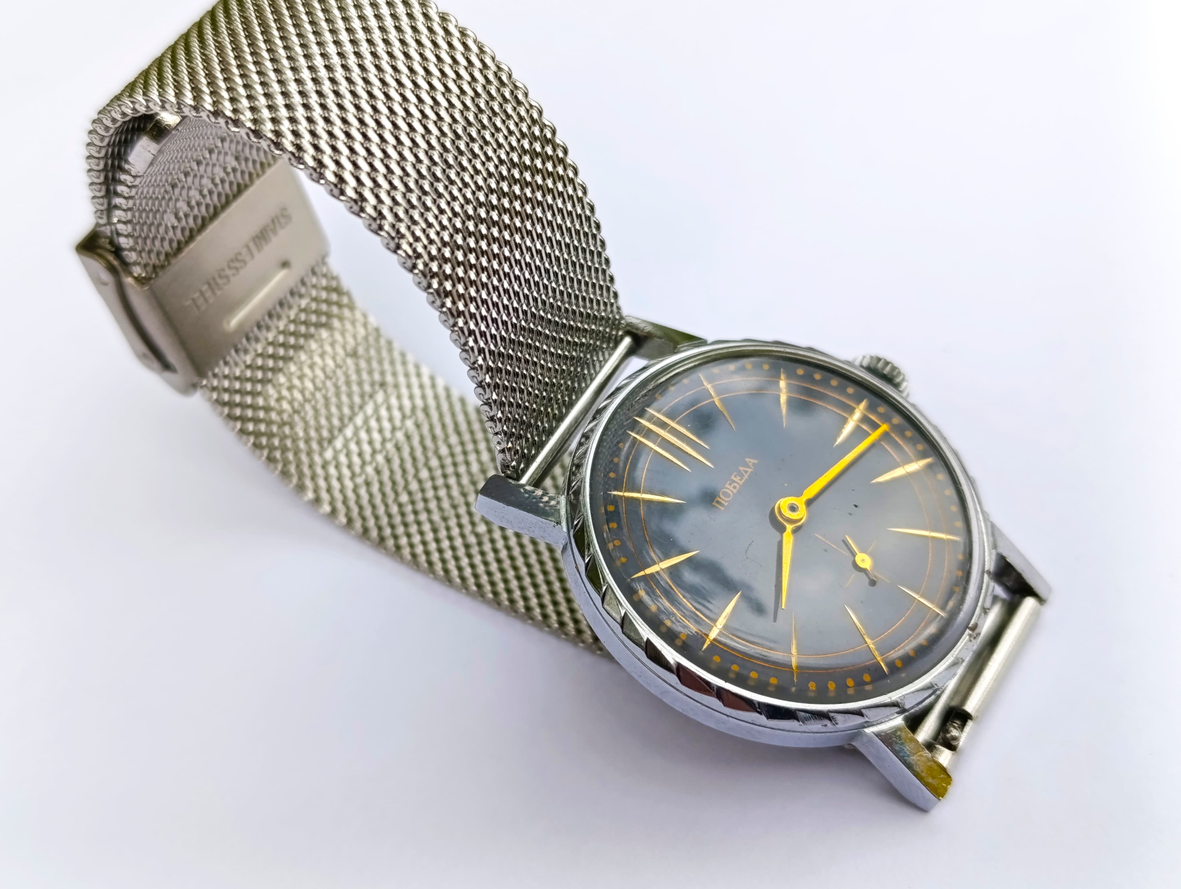 Soviet Vintage Watch Pobeda Caliber 2602 15 Jewels Made in USSR 1990s – thumbnail 4
