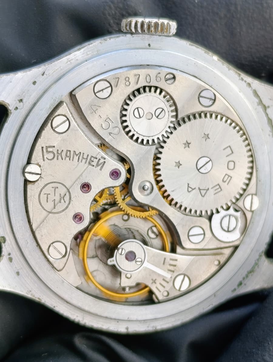 Pobeda Watch TTK-1 Rare Soviet Watch | Factory Precision Technical Stones 1952 – thumbnail 2