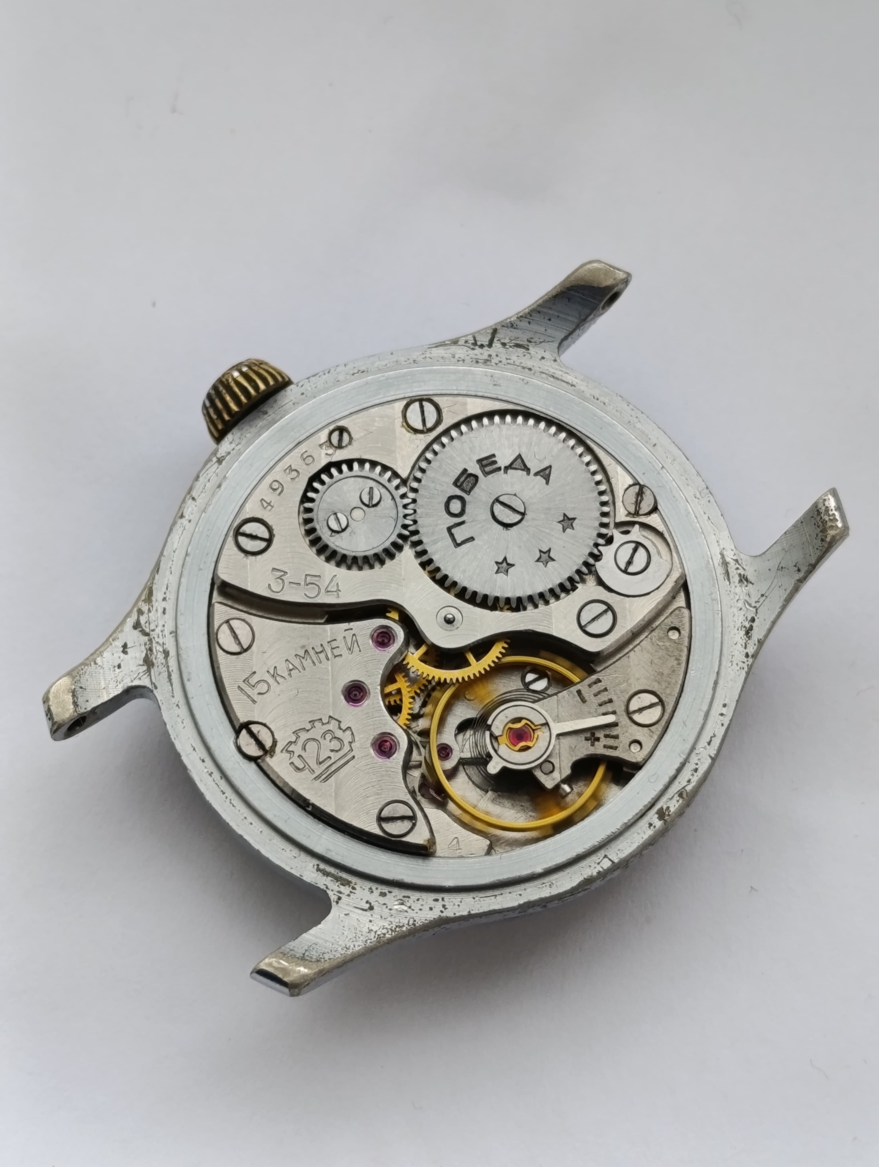 Rare Pobeda Watch 2 Moscow Watch Factory Vintage Soviet Wrist Watch 1954 – thumbnail 7