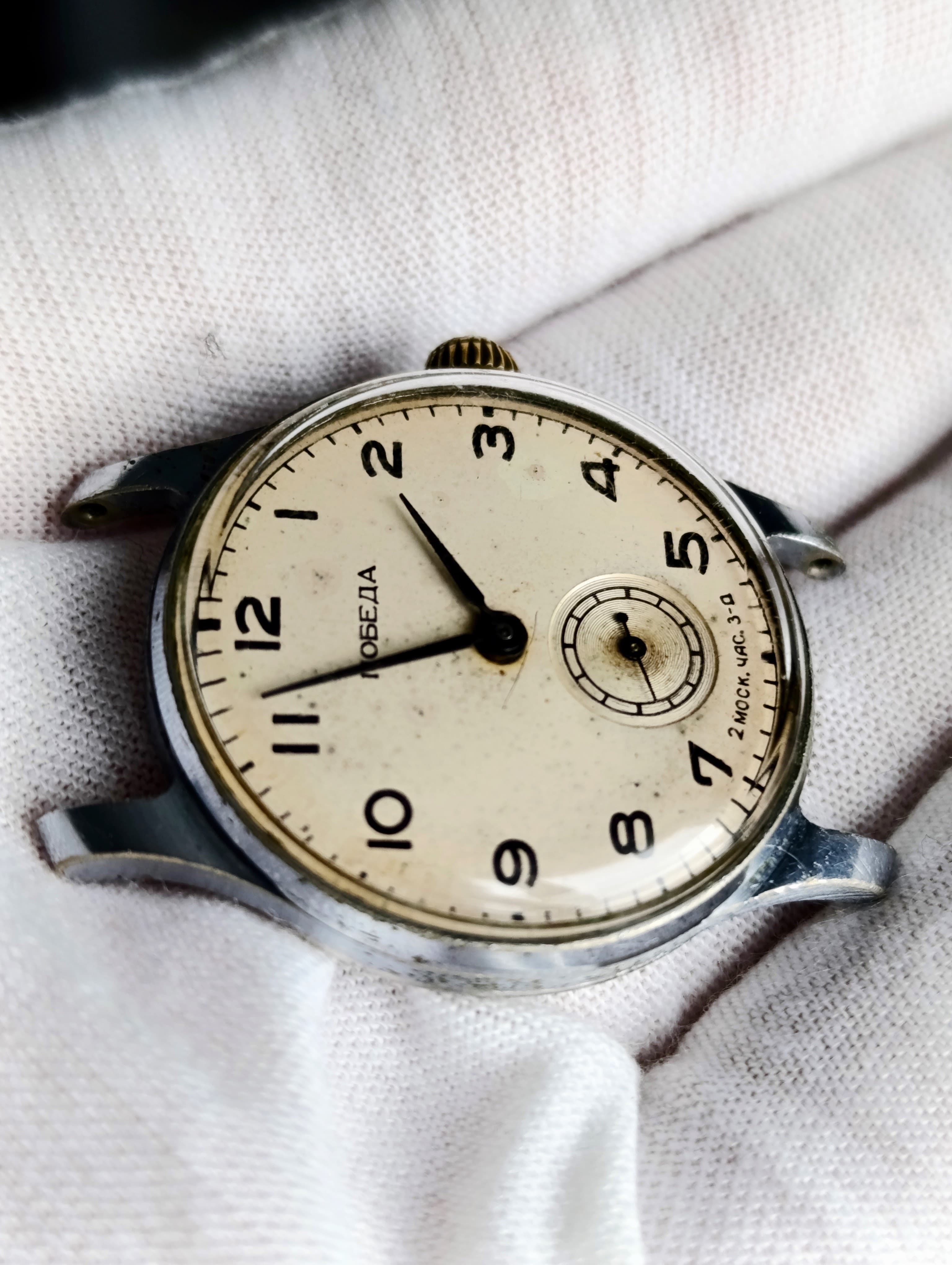 Rare Pobeda Watch 2 Moscow Watch Factory Vintage Soviet Wrist Watch 1954 – thumbnail 6
