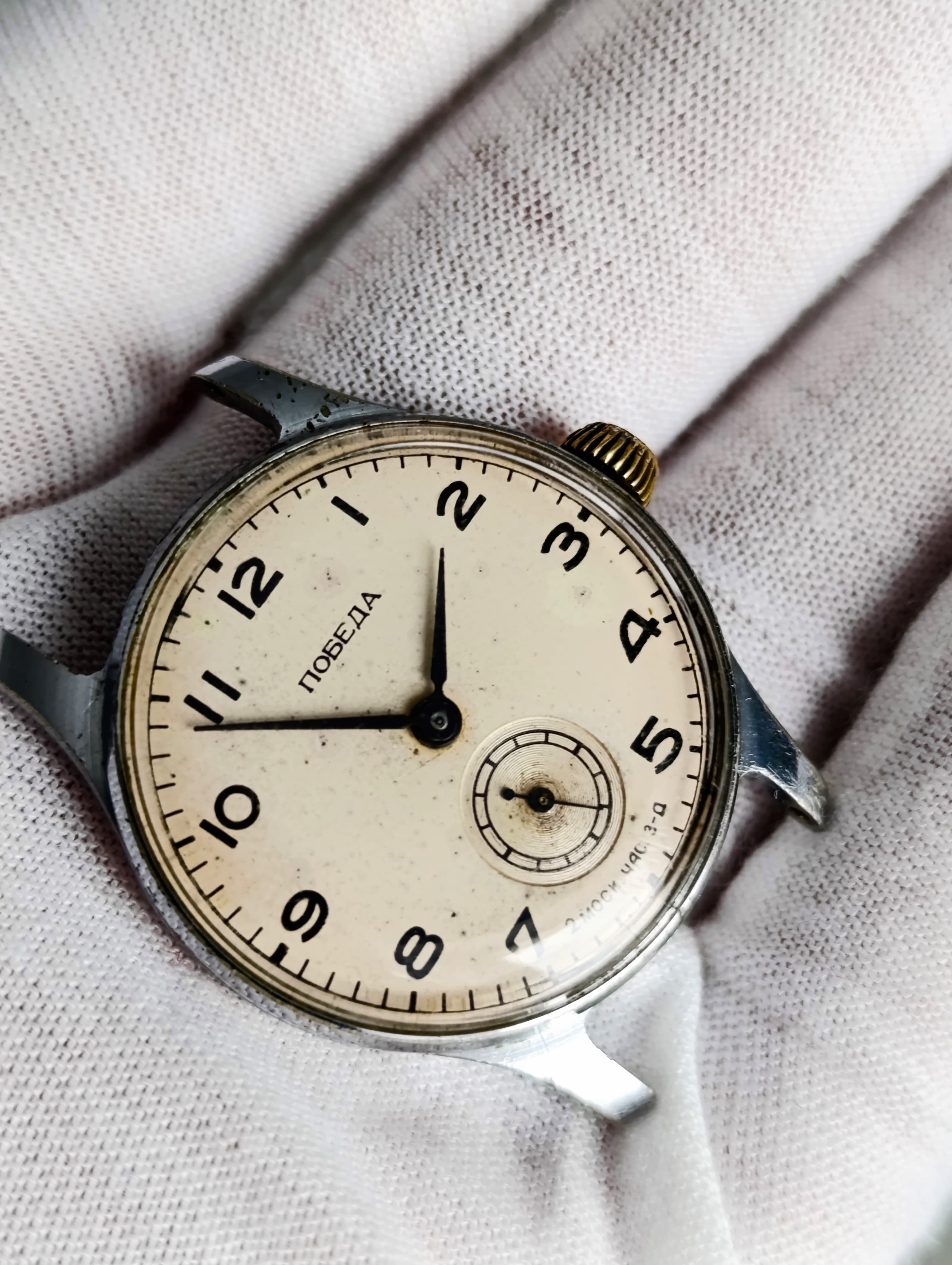 Rare Pobeda Watch 2 Moscow Watch Factory Vintage Soviet Wrist Watch 1954 – thumbnail 9