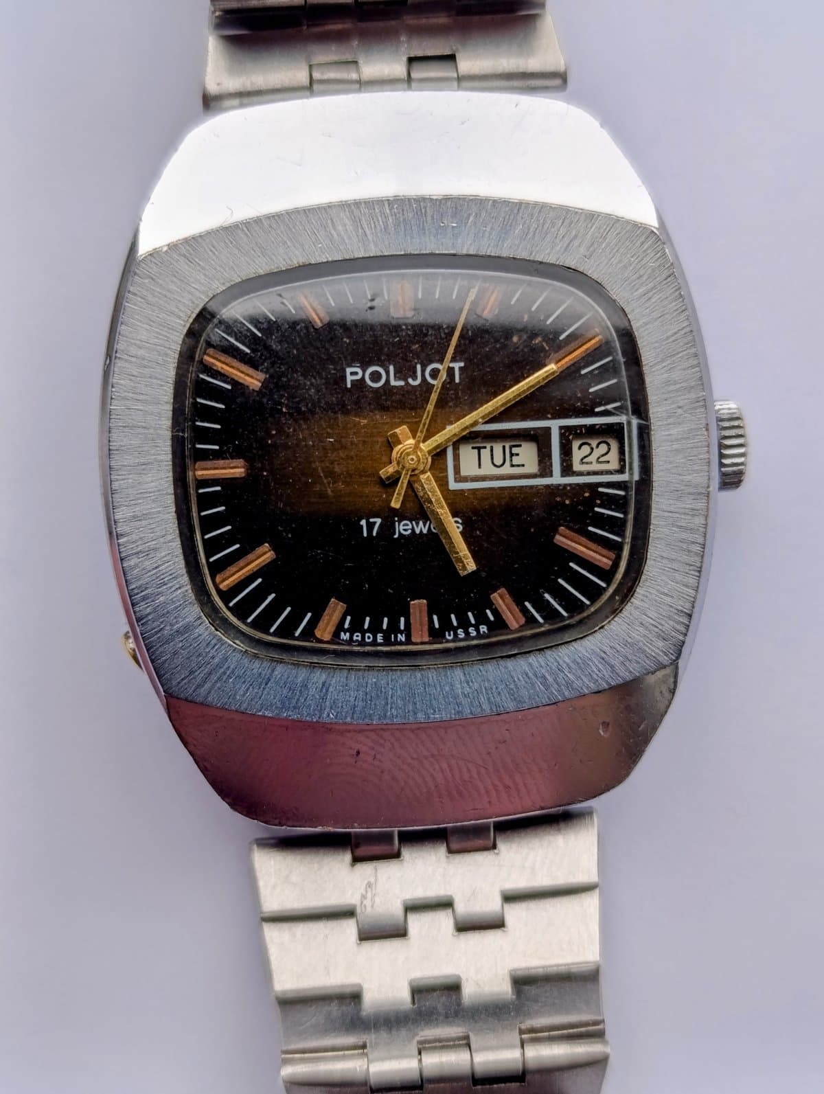 Rare Poljot 2628.H Vintage Cushion Case Watch USSR – thumbnail 17