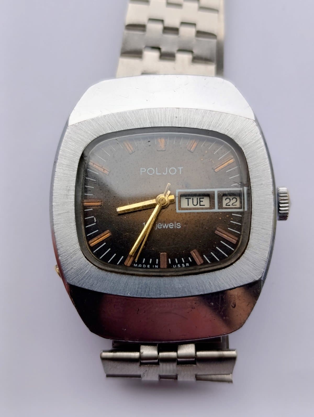 Rare Poljot 2628.H Vintage Cushion Case Watch USSR – thumbnail 15