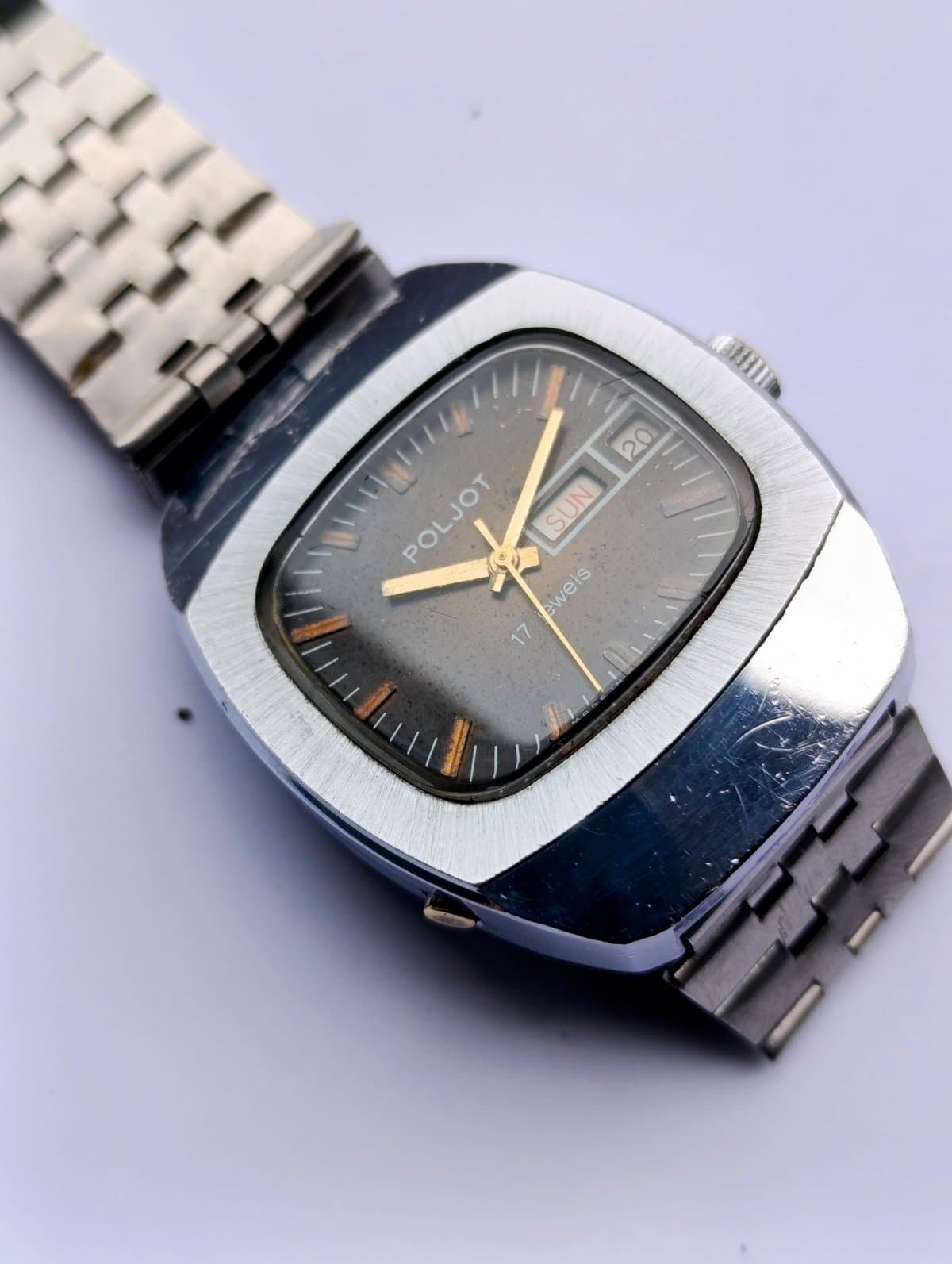 Rare Poljot 2628.H Vintage Cushion Case Watch USSR – thumbnail 8