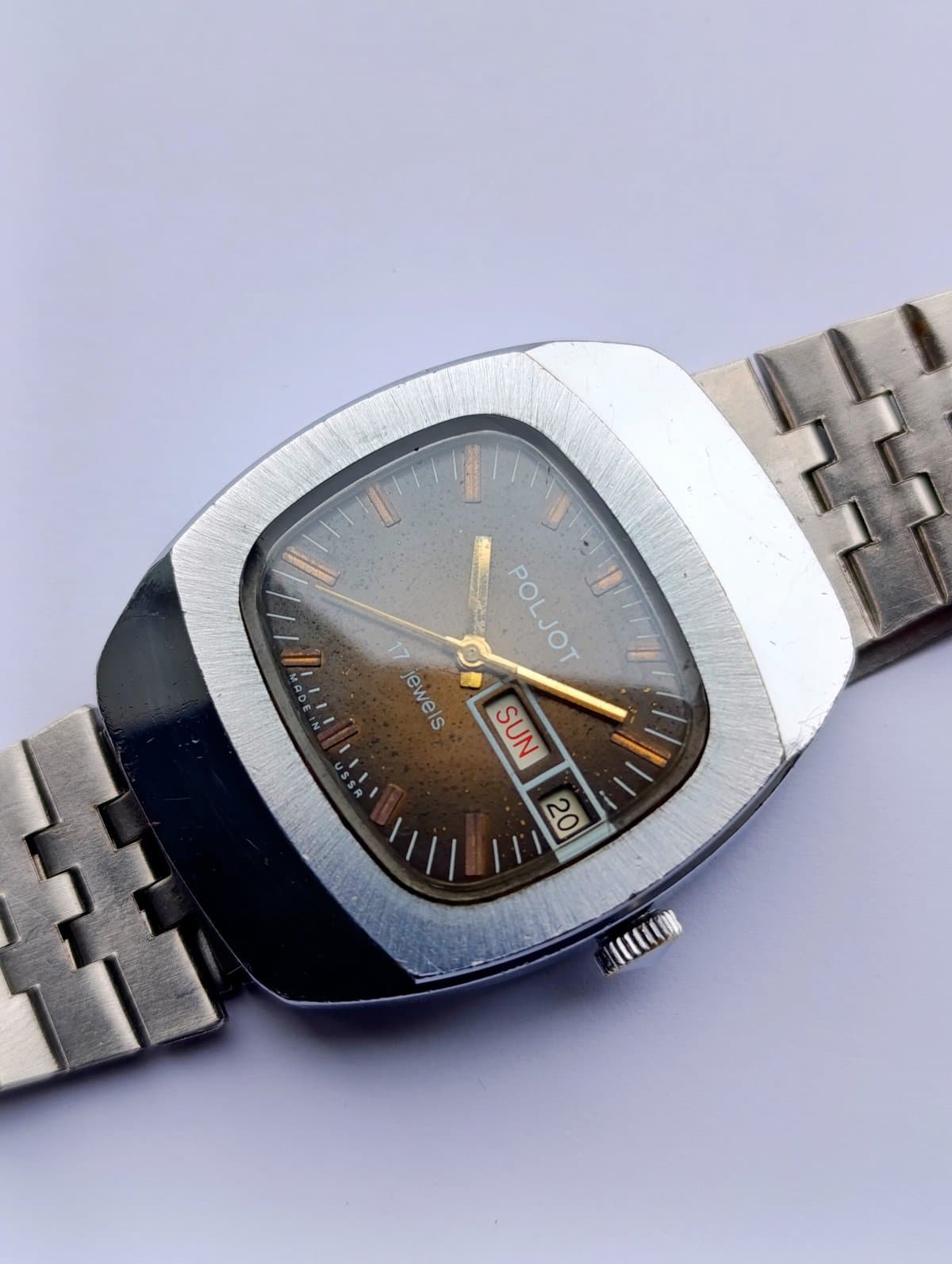 Rare Poljot 2628.H Vintage Cushion Case Watch USSR – thumbnail 2
