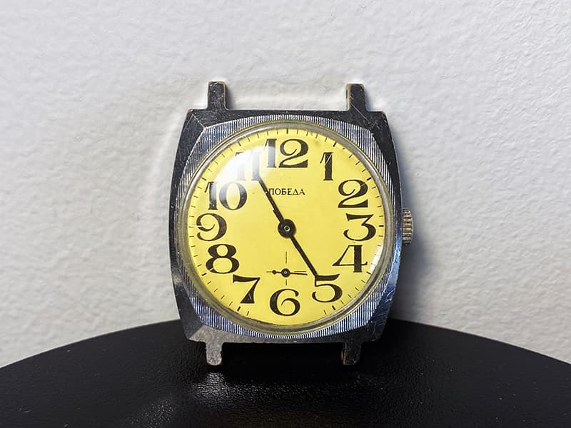 Wristwatch Pobeda Vintage Watch Very Rare Wristwatch 15 Jewels Timepiece 2602 Movement – thumbnail 9