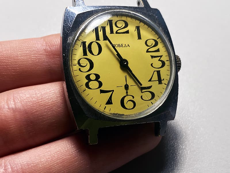 Wristwatch Pobeda Vintage Watch Very Rare Wristwatch 15 Jewels Timepiece 2602 Movement – thumbnail 8