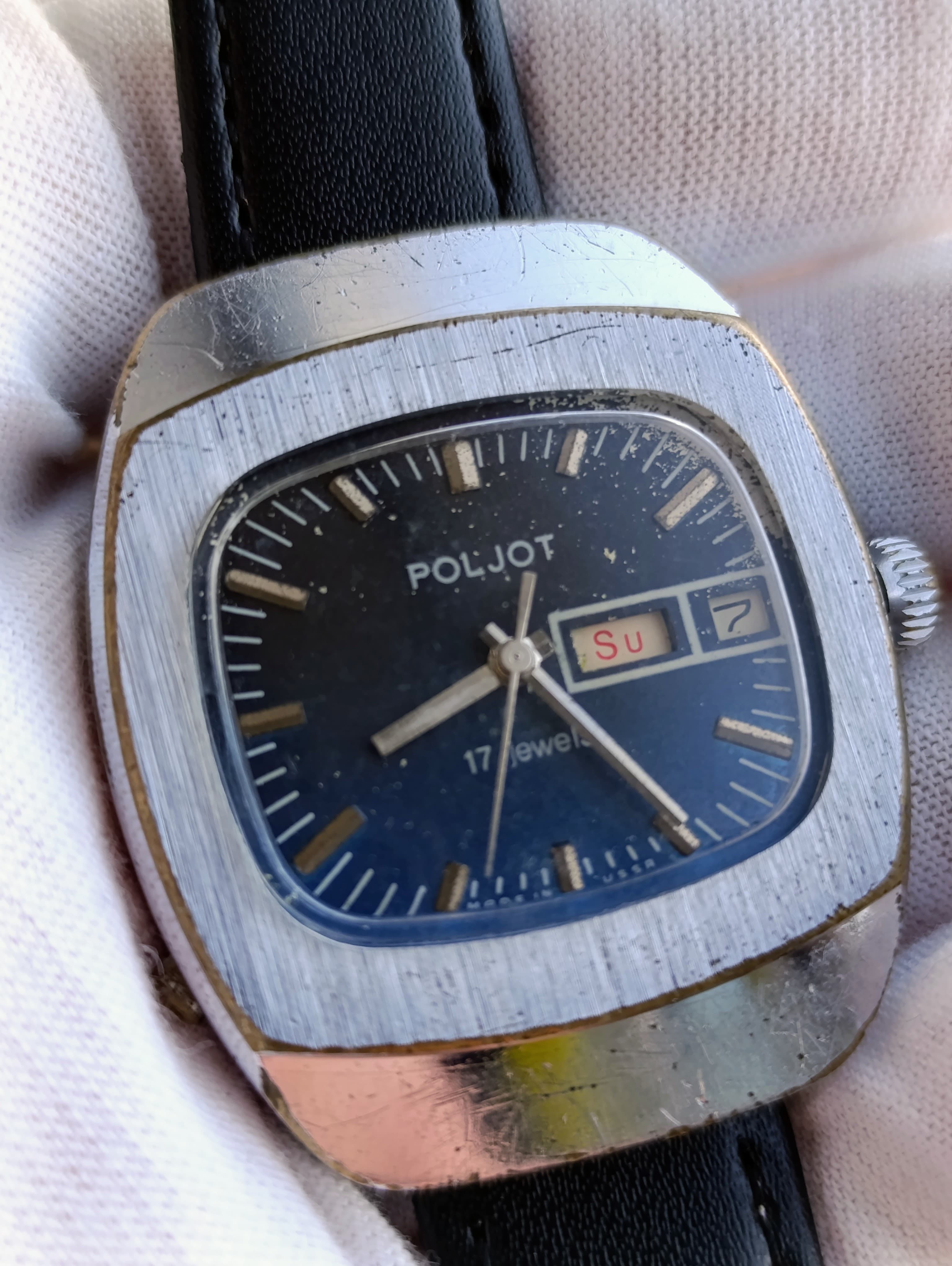 Poljot 2628H Vintage USSR Mechanical Watch First Moscow Watch Factory Blue Dial – thumbnail 1
