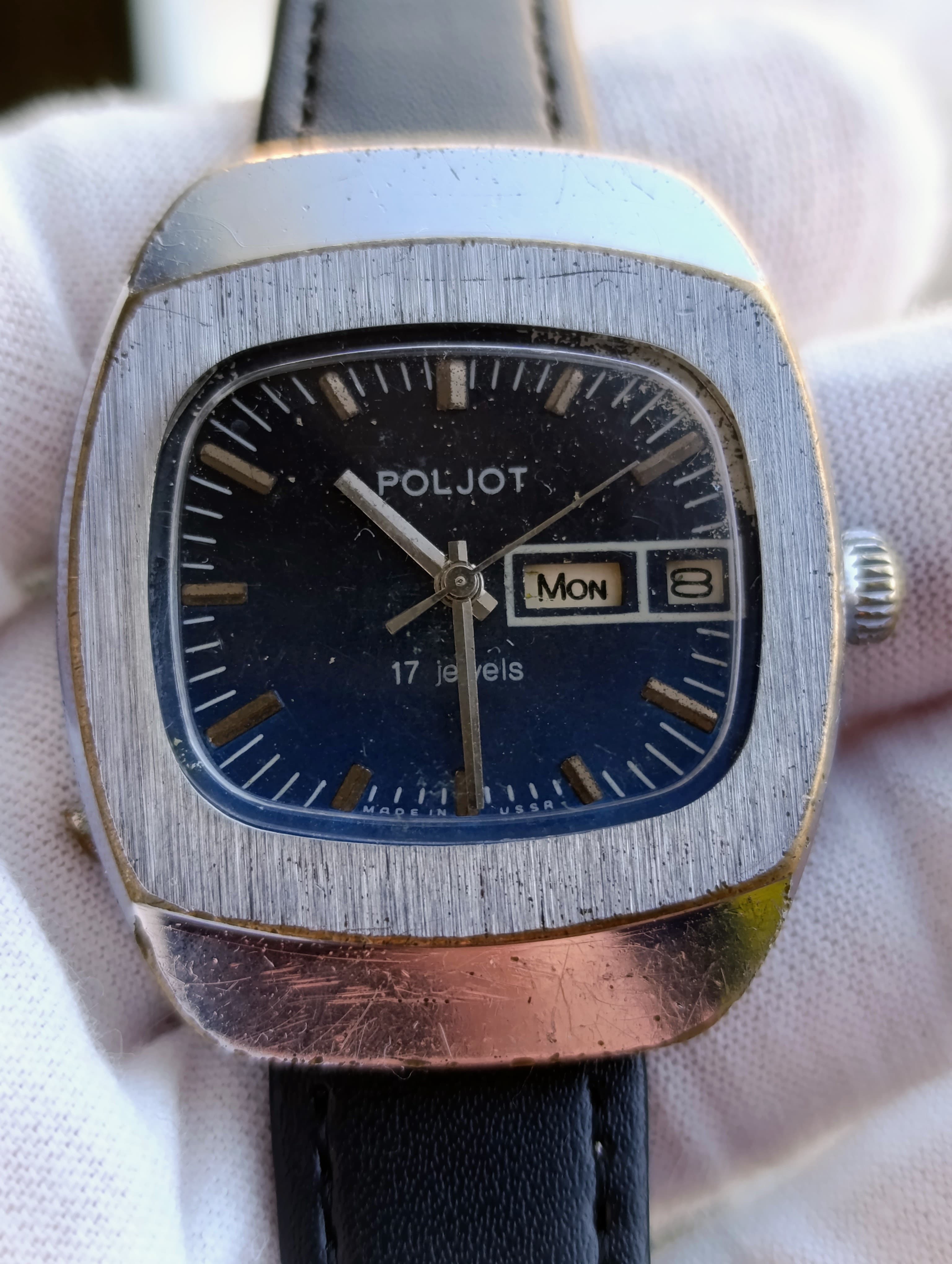 Poljot 2628H Vintage USSR Mechanical Watch First Moscow Watch Factory Blue Dial – thumbnail 14