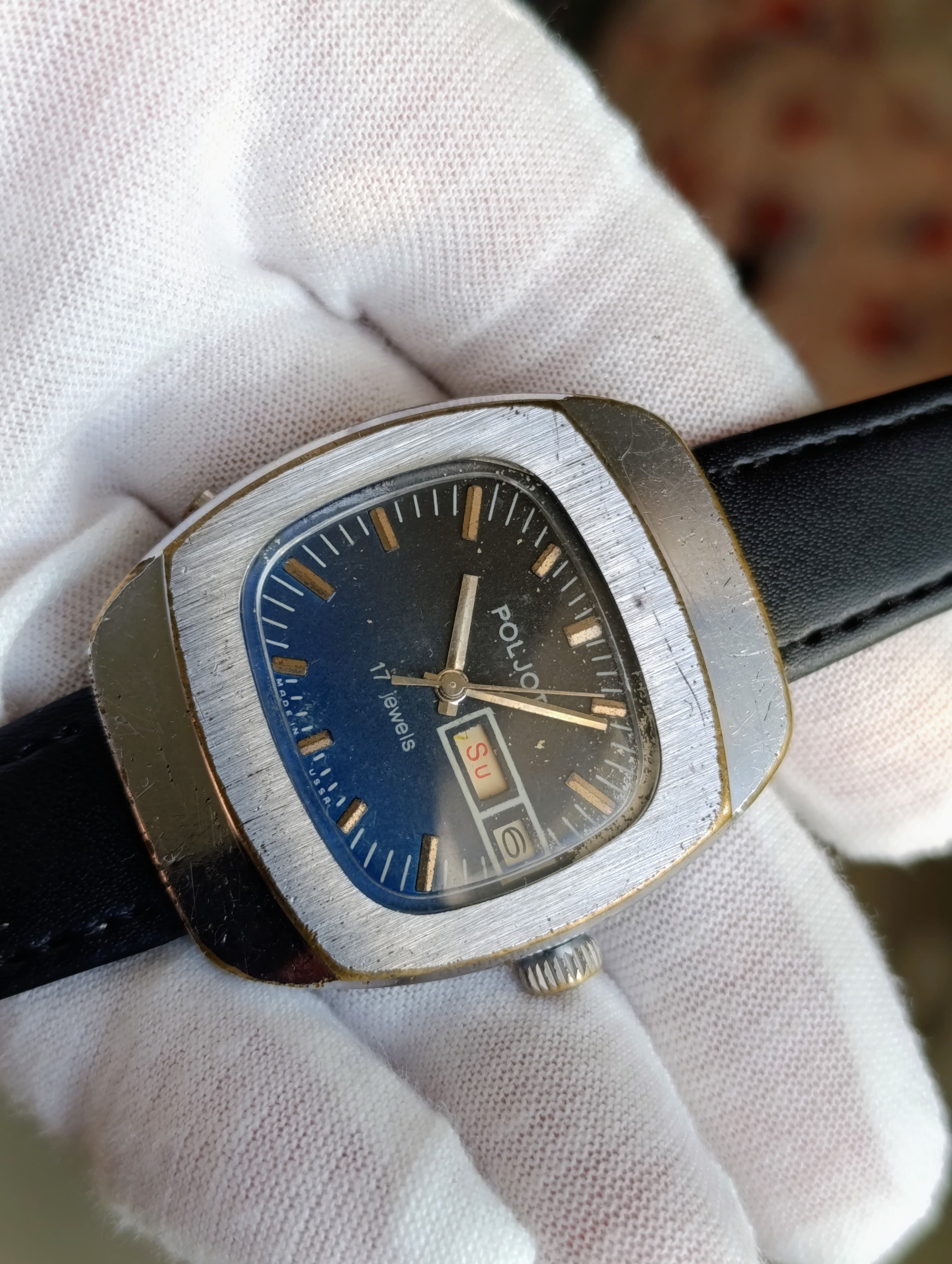 Poljot 2628H Vintage USSR Mechanical Watch First Moscow Watch Factory Blue Dial – thumbnail 11