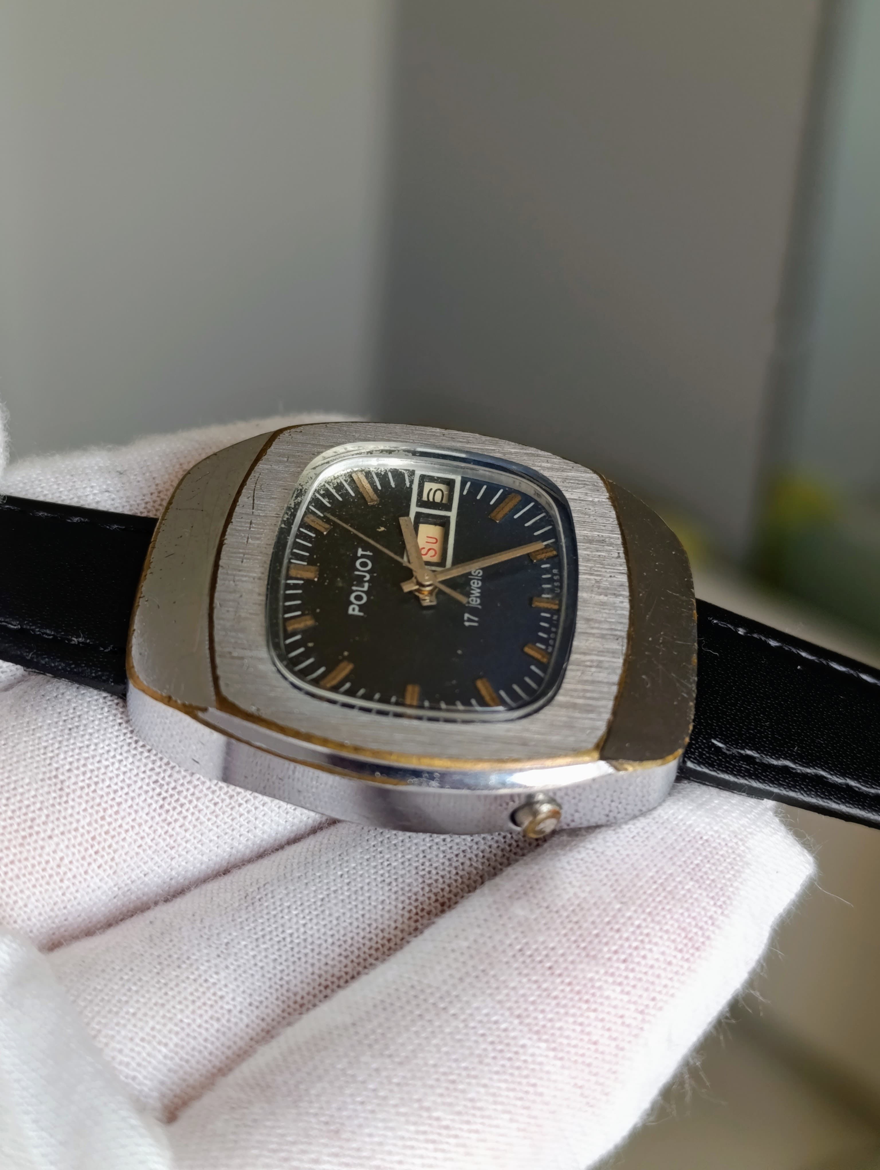 Poljot 2628H Vintage USSR Mechanical Watch First Moscow Watch Factory Blue Dial – thumbnail 6