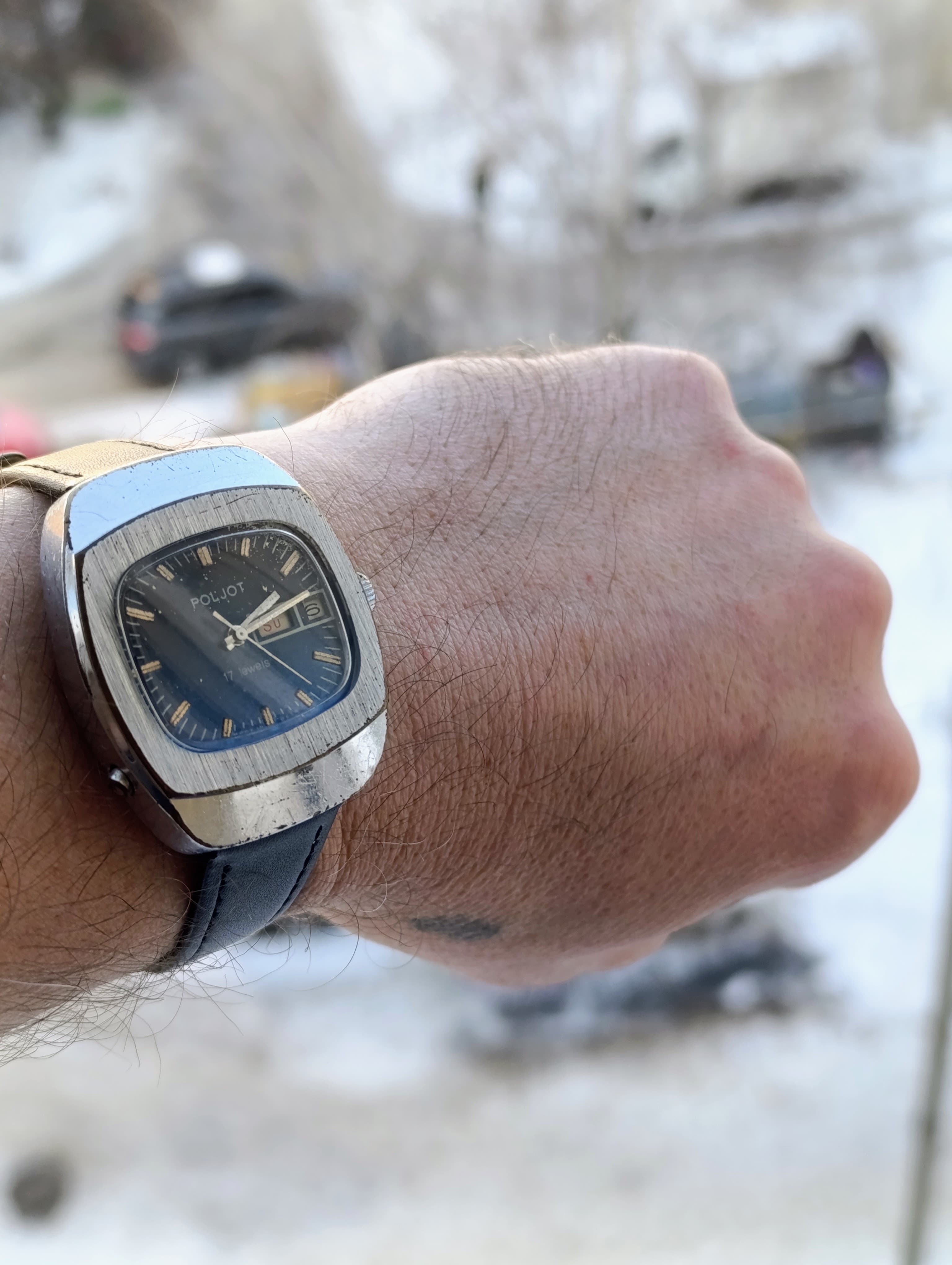Poljot 2628H Vintage USSR Mechanical Watch First Moscow Watch Factory Blue Dial – thumbnail 5