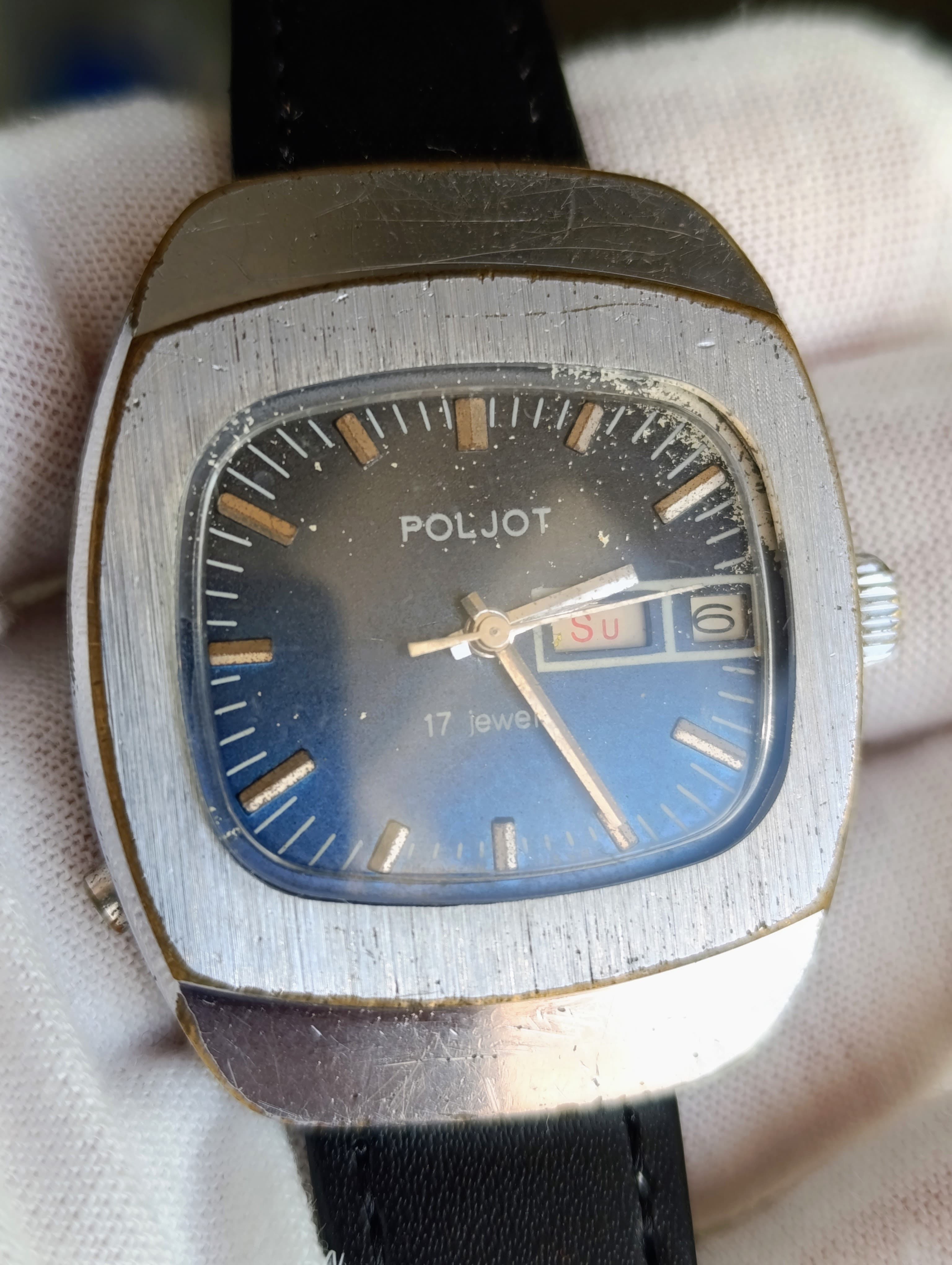 Poljot 2628H Vintage USSR Mechanical Watch First Moscow Watch Factory Blue Dial – thumbnail 3