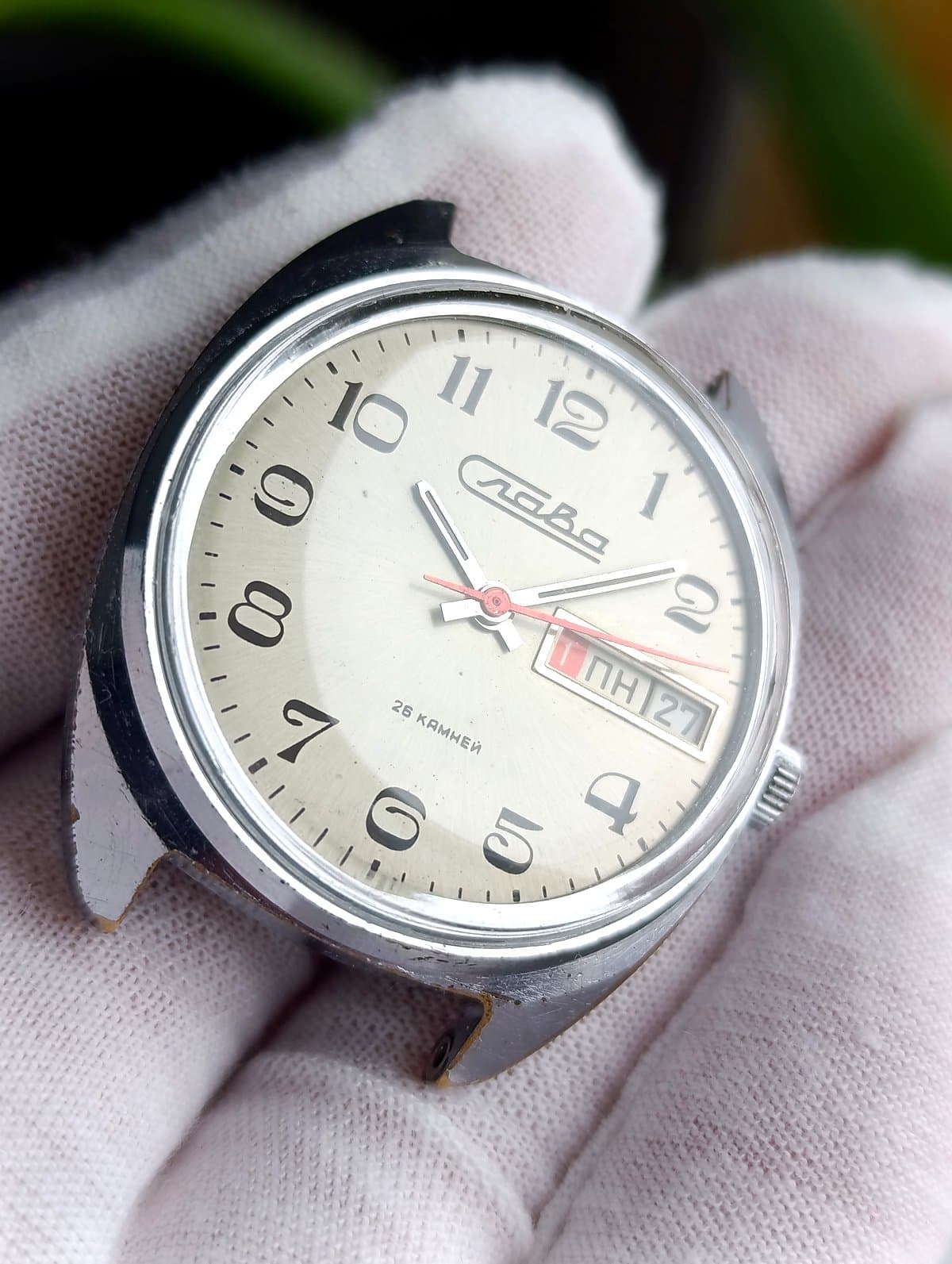 Slava 2428 Mechanical Watch 1980s – Soviet Triple Calendar, 26 Jewels – thumbnail 7