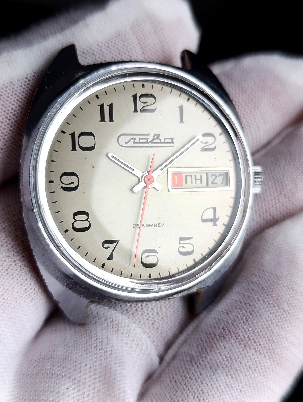 Slava 2428 Mechanical Watch 1980s – Soviet Triple Calendar, 26 Jewels – thumbnail 8