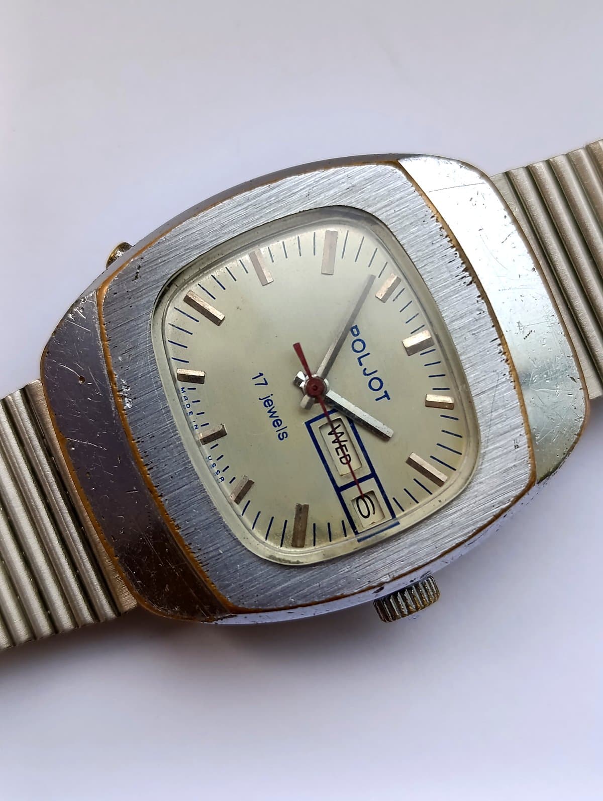 Vintage Poljot 2628.H 1979 USSR Watch Silver Dial NOS ZIM Bracelet – thumbnail 13