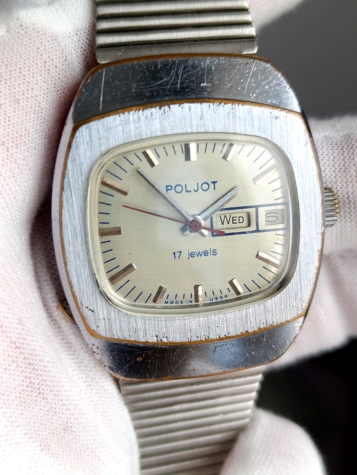 Vintage Poljot 2628.H 1979 USSR Watch Silver Dial NOS ZIM Bracelet – thumbnail 11