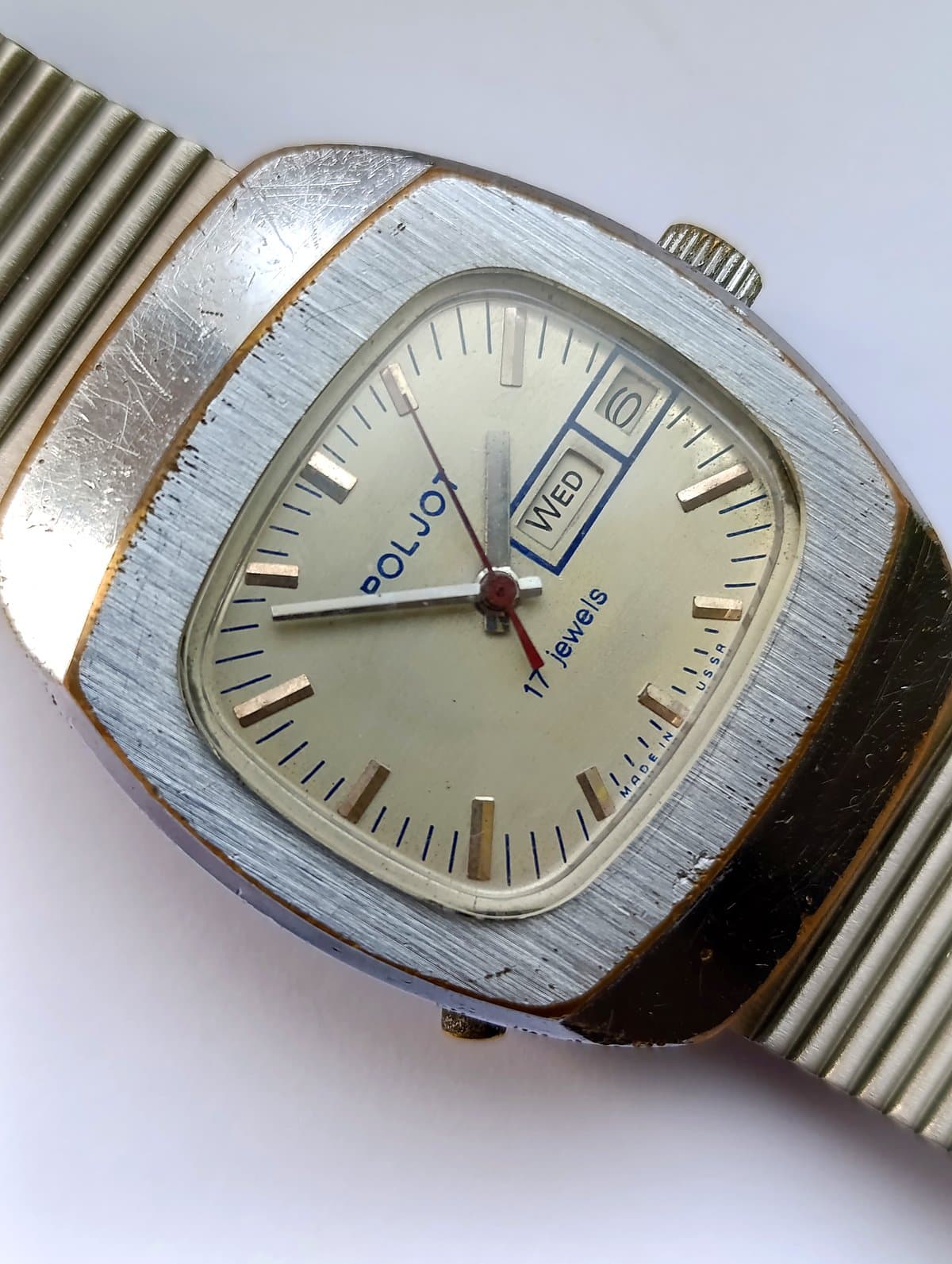 Vintage Poljot 2628.H 1979 USSR Watch Silver Dial NOS ZIM Bracelet – thumbnail 12