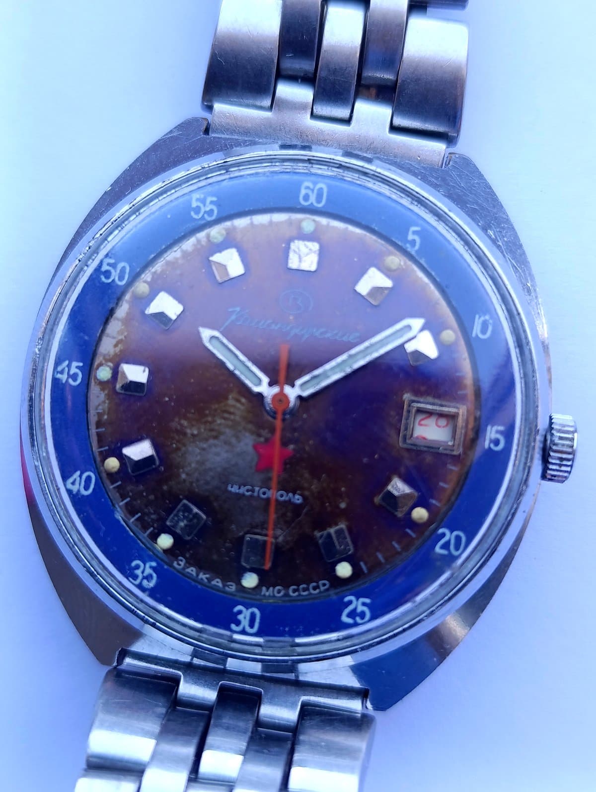 Vintage Komandirskie Soviet Watch Cal. 2234 Hacking Made in USSR Steel Bracelet – thumbnail 10