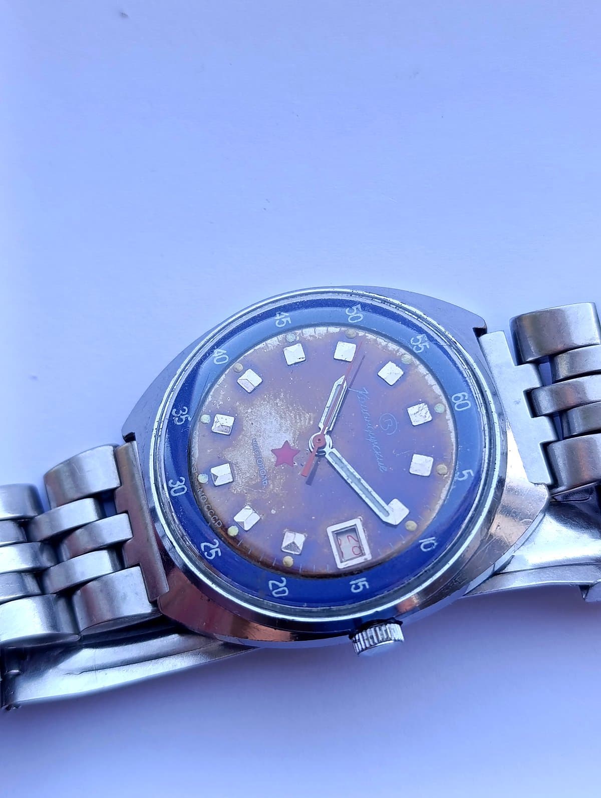 Vintage Komandirskie Soviet Watch Cal. 2234 Hacking Made in USSR Steel Bracelet – thumbnail 8
