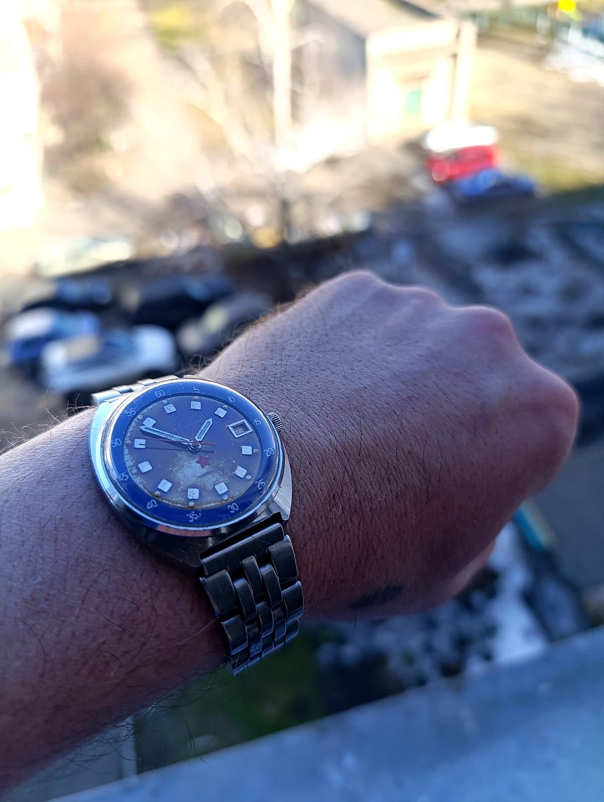 Vintage Komandirskie Soviet Watch Cal. 2234 Hacking Made in USSR Steel Bracelet – thumbnail 9