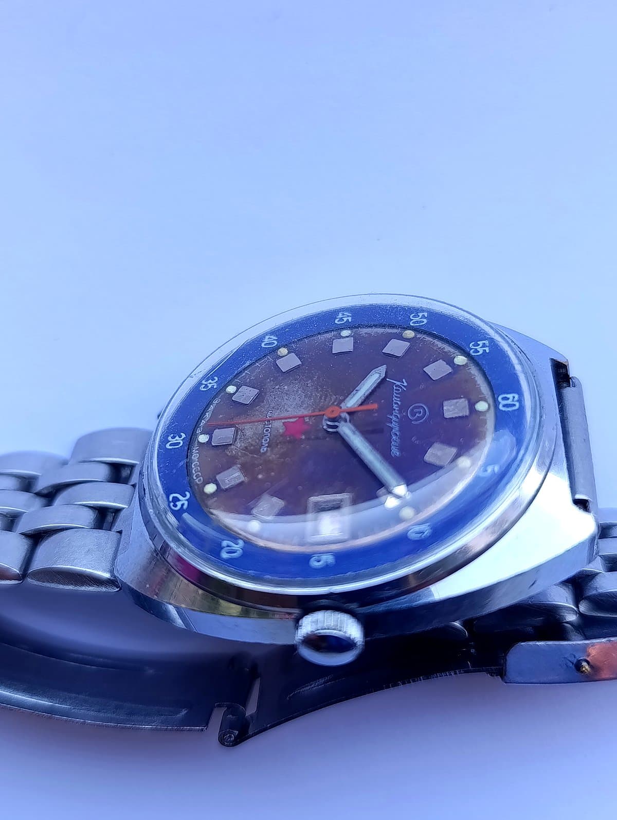 Vintage Komandirskie Soviet Watch Cal. 2234 Hacking Made in USSR Steel Bracelet – thumbnail 4