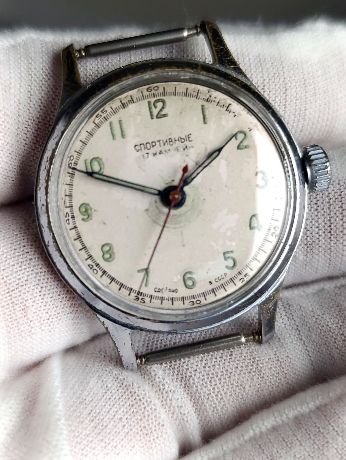 Vintage Sportivnie USSR Watch 1950s, 1MCHZ Caliber 2634 17 Jewels  – thumbnail 4