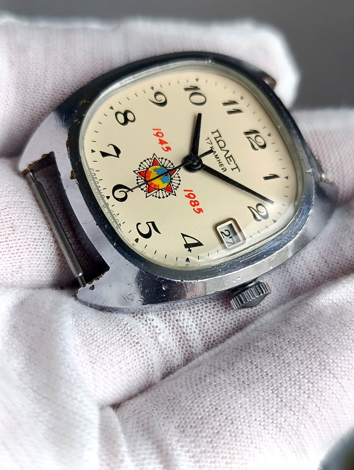 Vintage Soviet Poljot Watch 2614.2H 17 Jewels WWII Victory 1945-1985 USSR – thumbnail 4