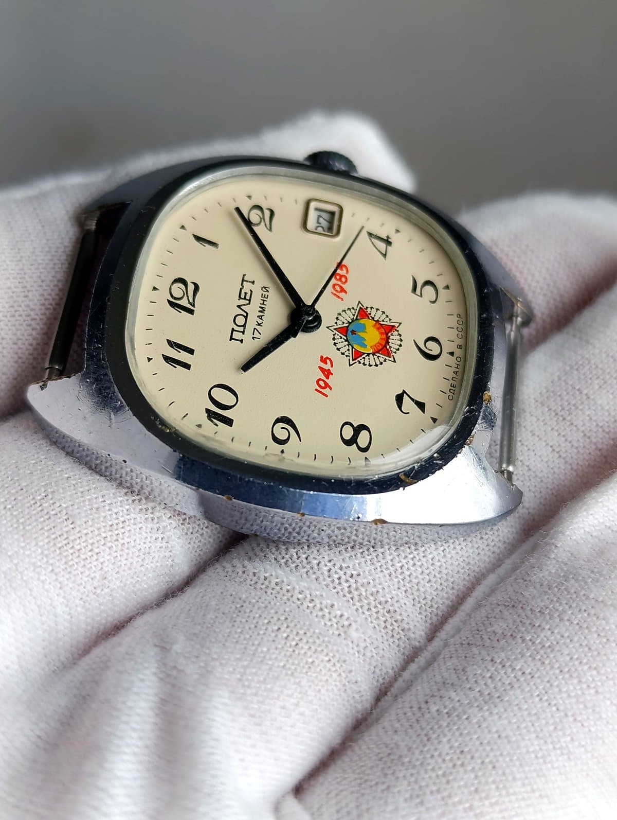 Vintage Soviet Poljot Watch 2614.2H 17 Jewels WWII Victory 1945-1985 USSR – thumbnail 3