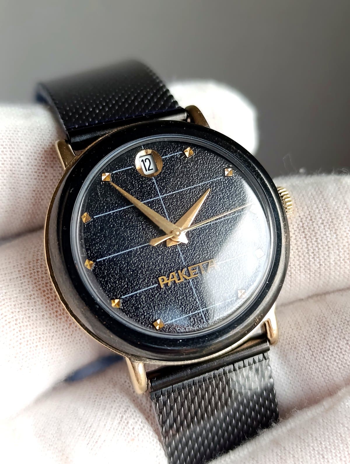 Raketa Black Prince USSR Watch 1980s Gold Plated Crosshair Dial Serviced Vintage – thumbnail 4