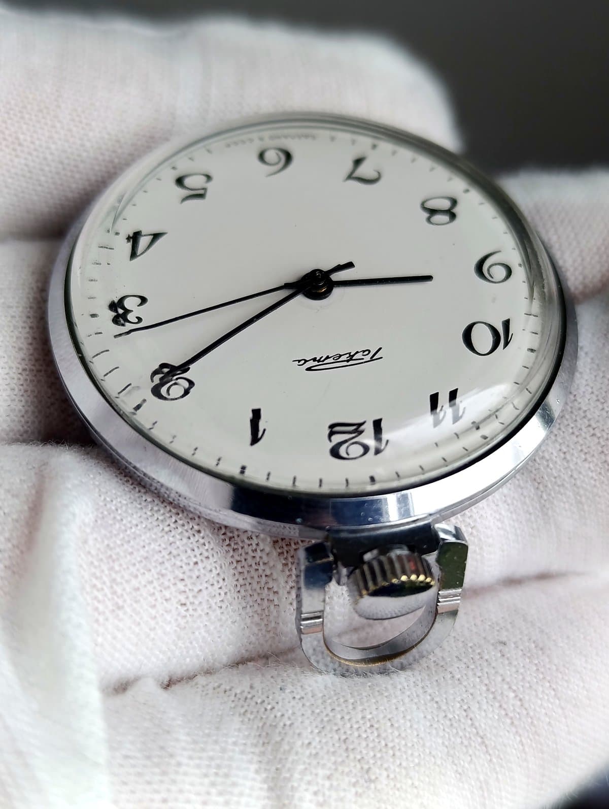 Soviet Raketa Pocket Watch 2609HA Mechanical 19 Jewels Chrome Case Serviced USSR – thumbnail 6