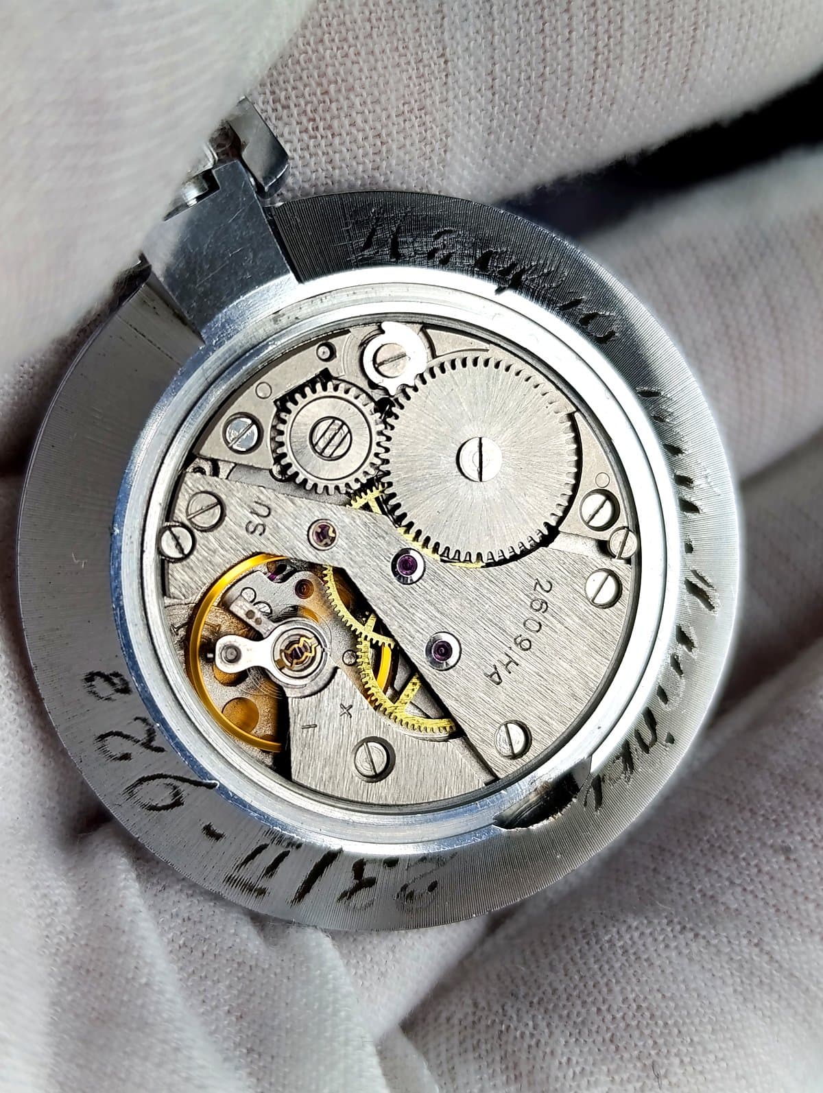 Soviet Raketa Pocket Watch 2609HA Mechanical 19 Jewels Chrome Case Serviced USSR – thumbnail 2