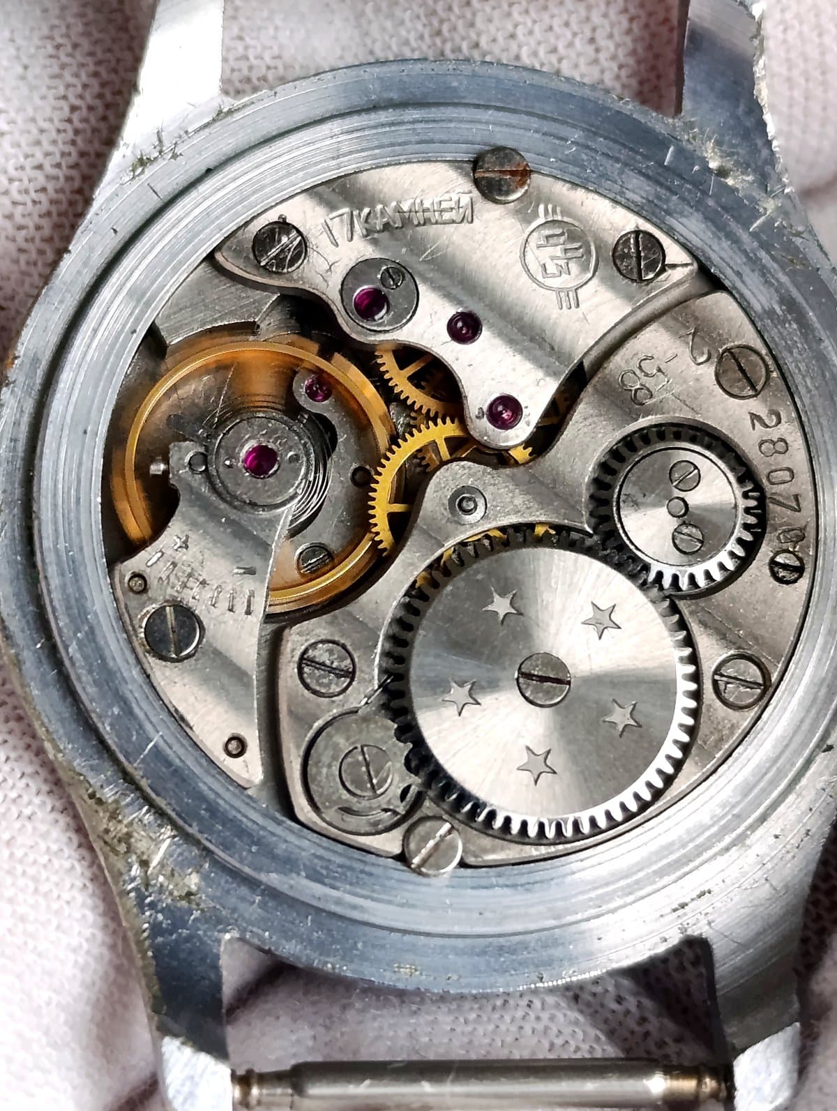 KAMA USSR Watch 1958 Vintage Mechanical Black Dial Small Seconds Classic – thumbnail 2