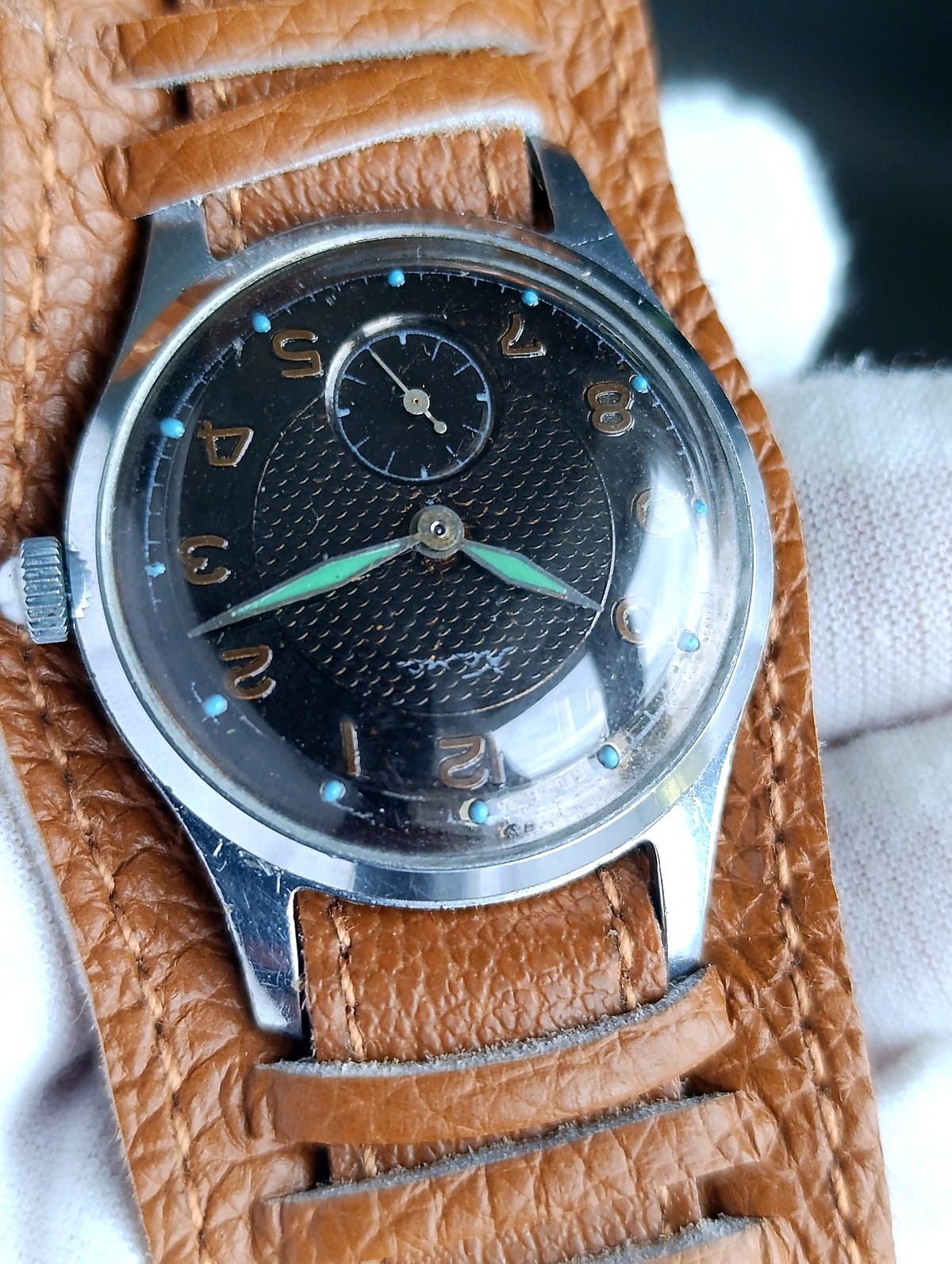 KAMA USSR Watch 1958 Vintage Mechanical Black Dial Small Seconds Classic – thumbnail 7