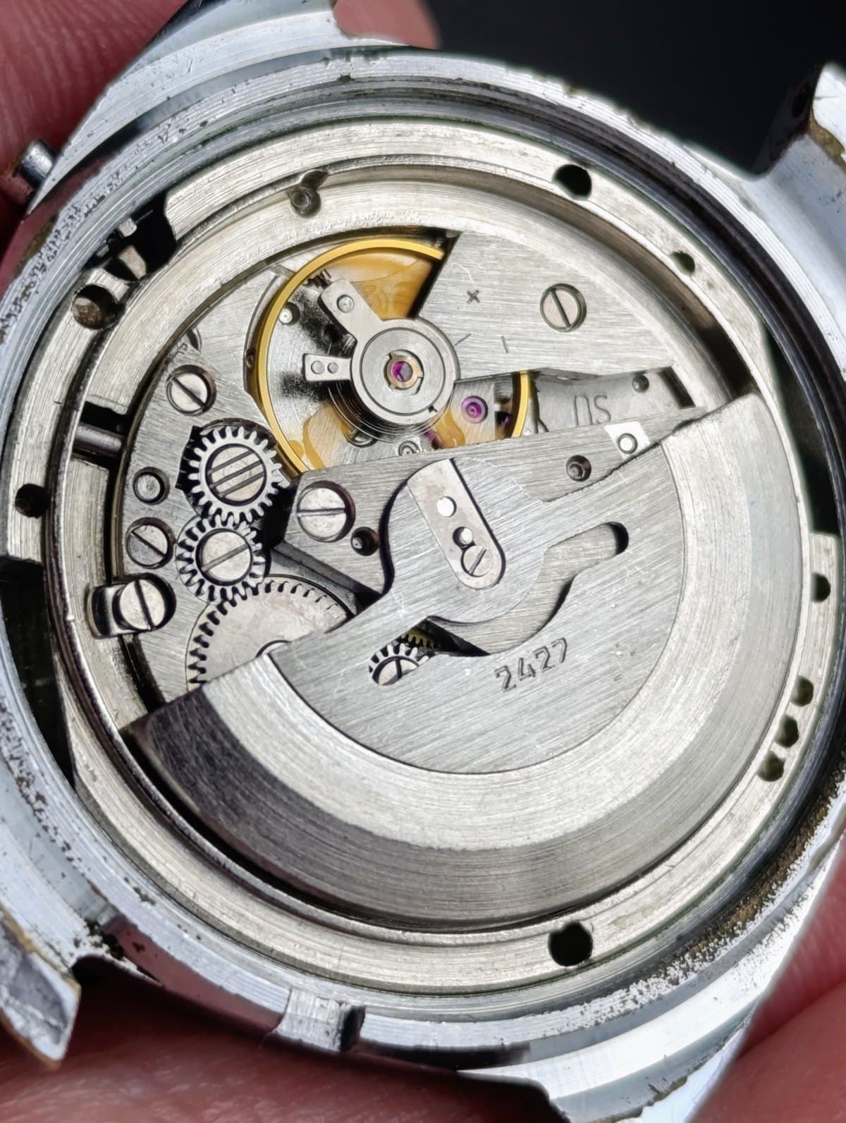 Vintage Slava Automatic Watch 2427 27 Jewels Soviet USSR Day Date – thumbnail 2